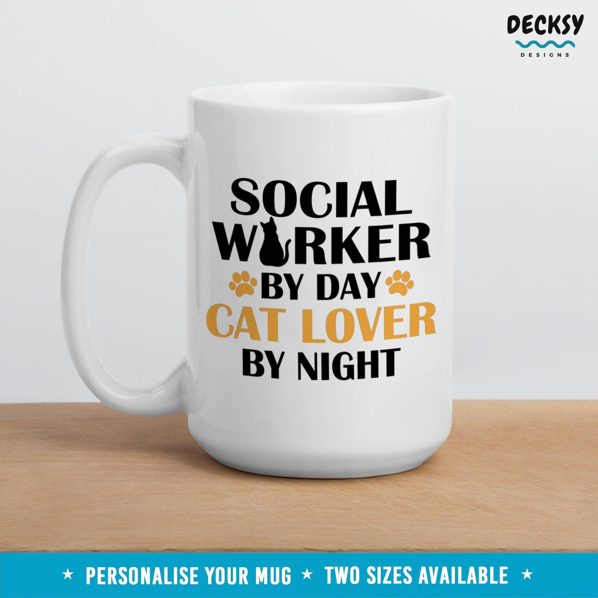 Social Worker Gift, Social Work Mug-Home & Living:Kitchen & Dining:Drink & Barware:Drinkware:Mugs-DecksyDesigns-White Mug 11 oz-NO PERSONALISATION-DecksyDesigns