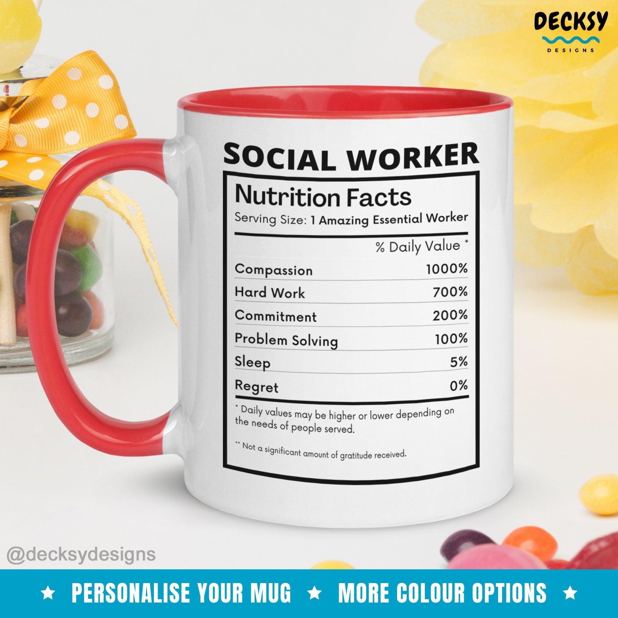 Social Worker Mug, Funny Social Worker Appreciation Gift-Home & Living:Kitchen & Dining:Drink & Barware:Drinkware:Mugs-DecksyDesigns-White Mug 11 oz-NO PERSONALISATION-DecksyDesigns