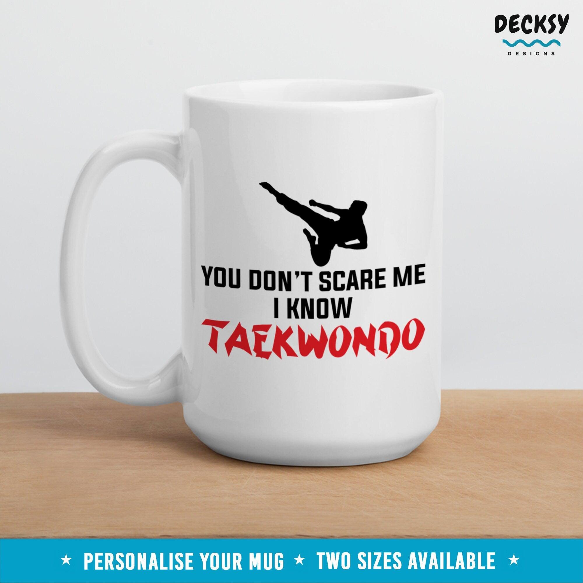 Taekwondo Coffee Mug, Martial Artist Gift-Home & Living:Kitchen & Dining:Drink & Barware:Drinkware:Mugs-DecksyDesigns-White Mug 11 oz-NO PERSONALISATION-DecksyDesigns
