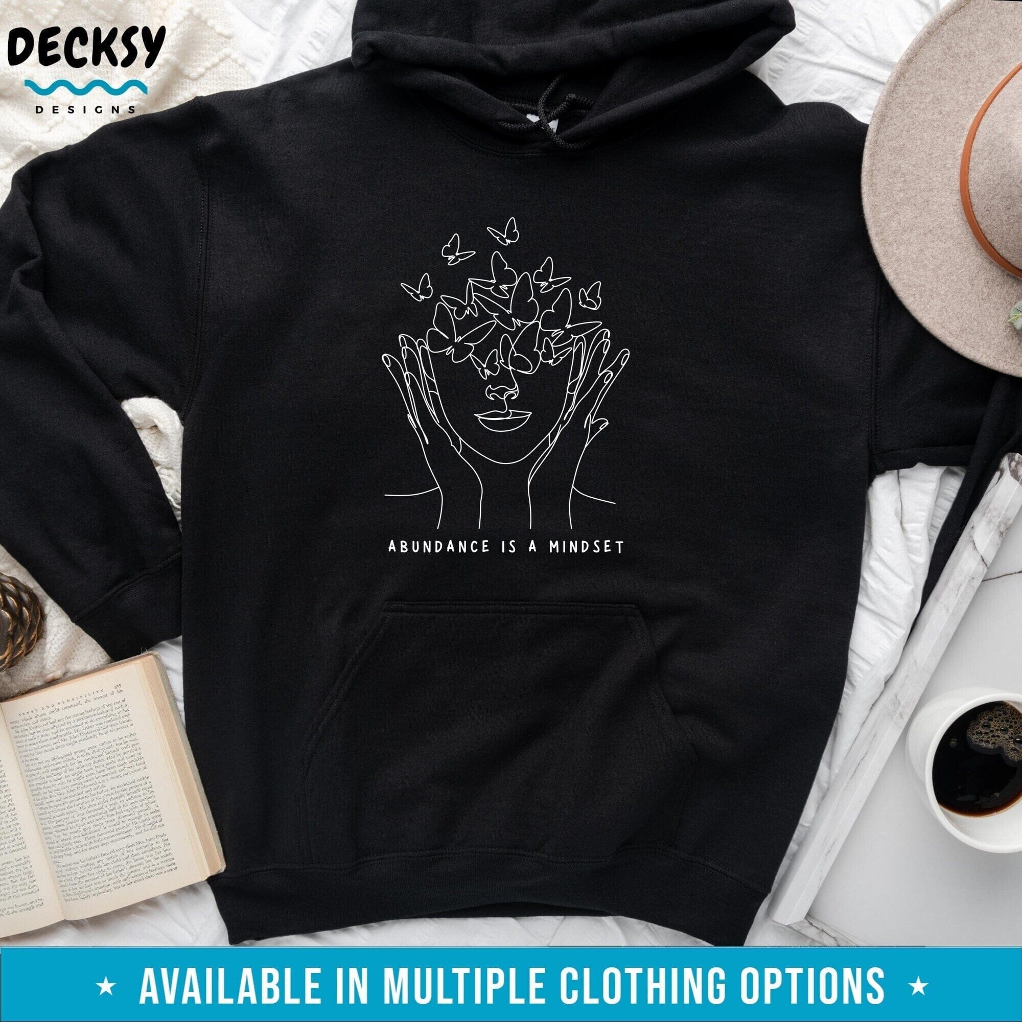 Abundance Mindset Shirt, Butterfly Lover Gift Tee-Clothing:Gender-Neutral Adult Clothing:Tops & Tees:T-shirts:Graphic Tees-DecksyDesigns