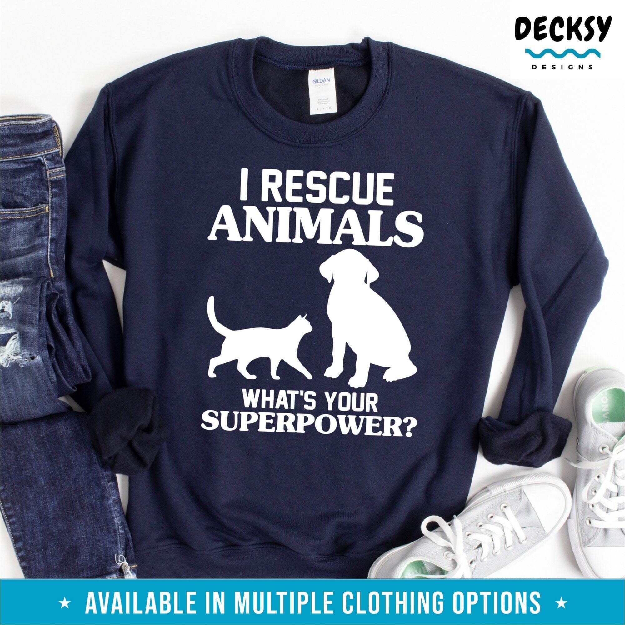 Animal Rescue Shirt, Pet Adoption Gift, Animal Shelter Tshirt-Clothing:Gender-Neutral Adult Clothing:Tops & Tees:T-shirts:Graphic Tees-DecksyDesigns