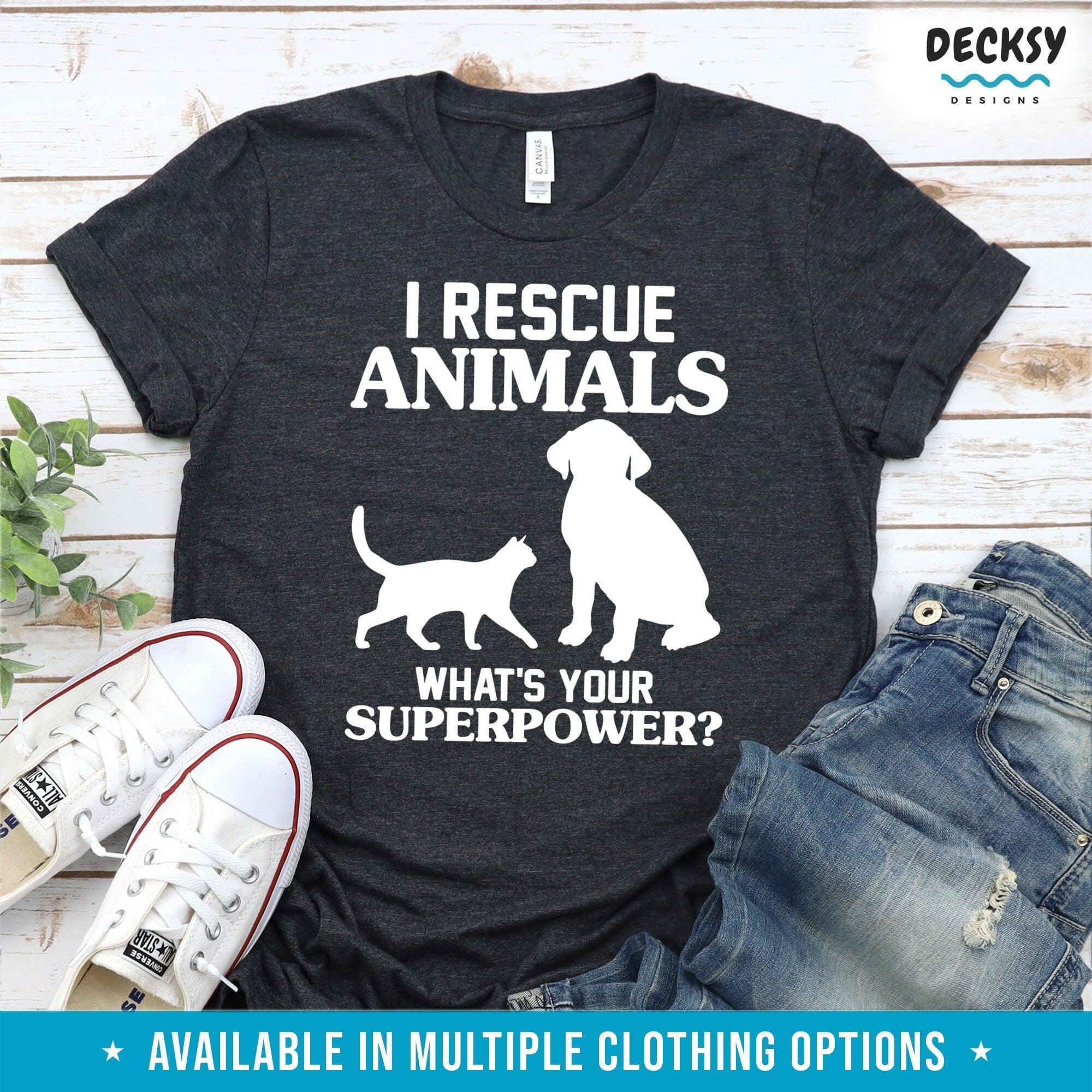 Animal Rescue Shirt, Pet Adoption Gift, Animal Shelter Tshirt-Clothing:Gender-Neutral Adult Clothing:Tops & Tees:T-shirts:Graphic Tees-DecksyDesigns