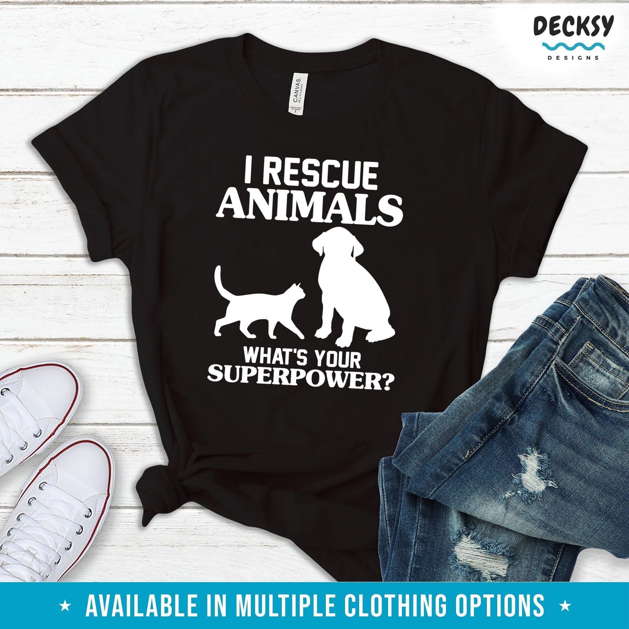 Animal Rescue Shirt, Pet Adoption Gift, Animal Shelter Tshirt-Clothing:Gender-Neutral Adult Clothing:Tops & Tees:T-shirts:Graphic Tees-DecksyDesigns