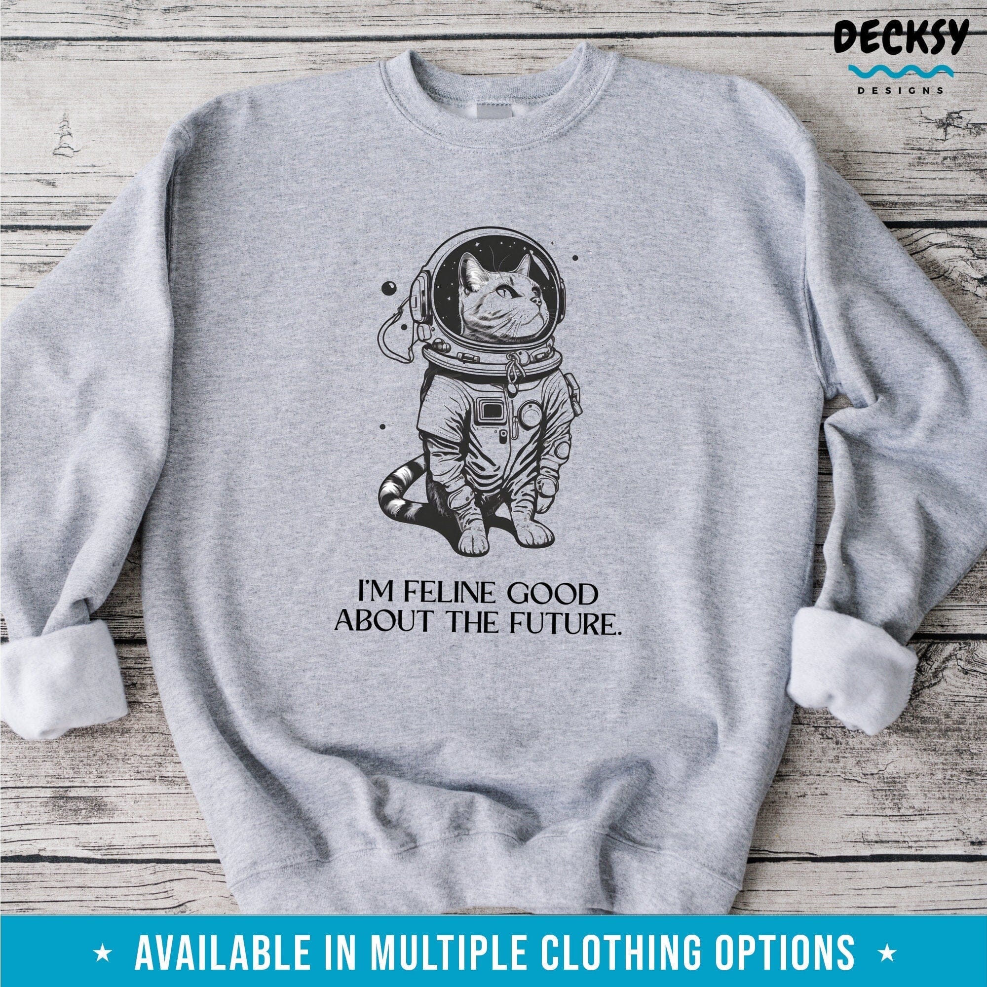 Astronaut Cat Shirt, Cat Lover Gift-Clothing:Gender-Neutral Adult Clothing:Tops & Tees:T-shirts:Graphic Tees-DecksyDesigns