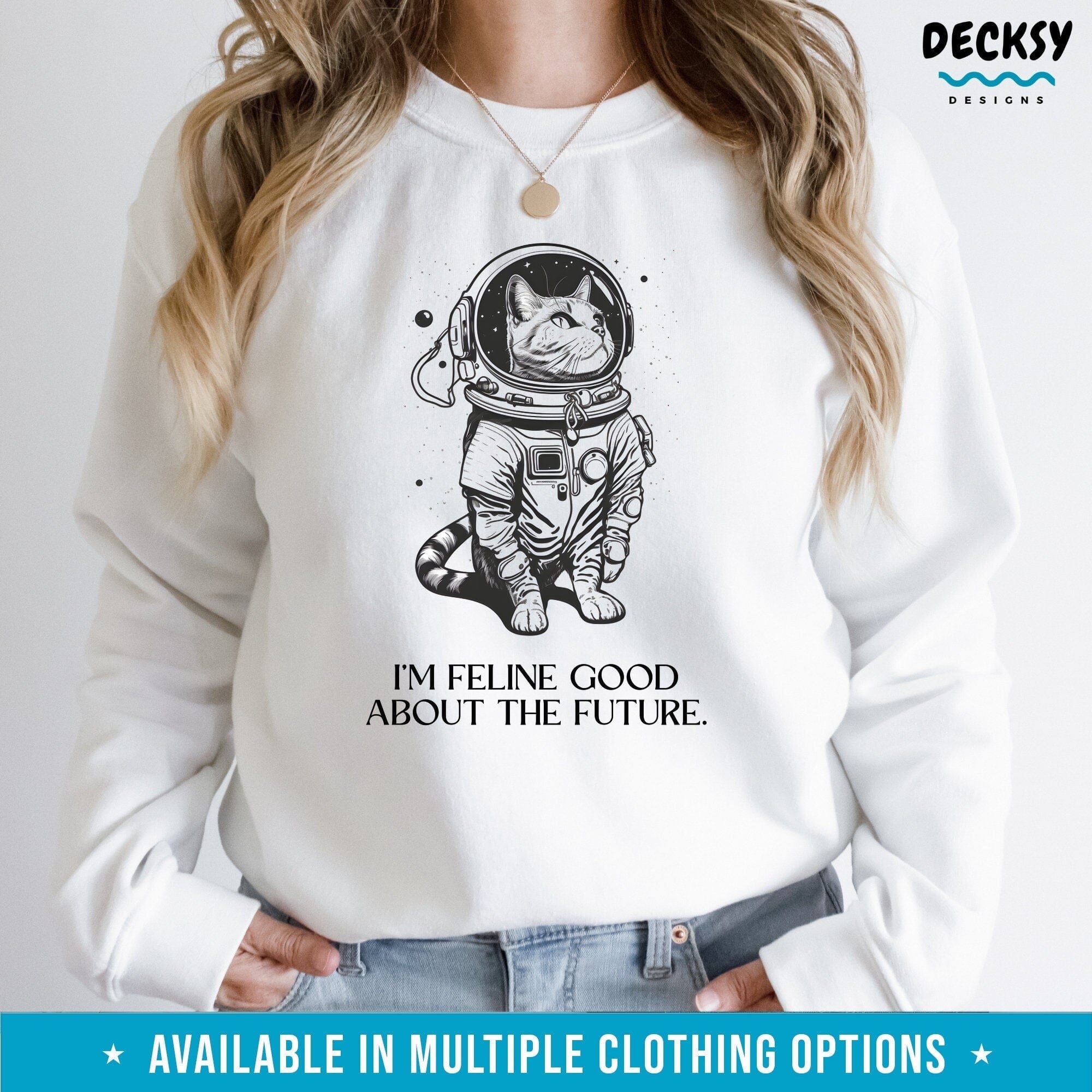 Astronaut Cat Shirt, Cat Lover Gift-Clothing:Gender-Neutral Adult Clothing:Tops & Tees:T-shirts:Graphic Tees-DecksyDesigns