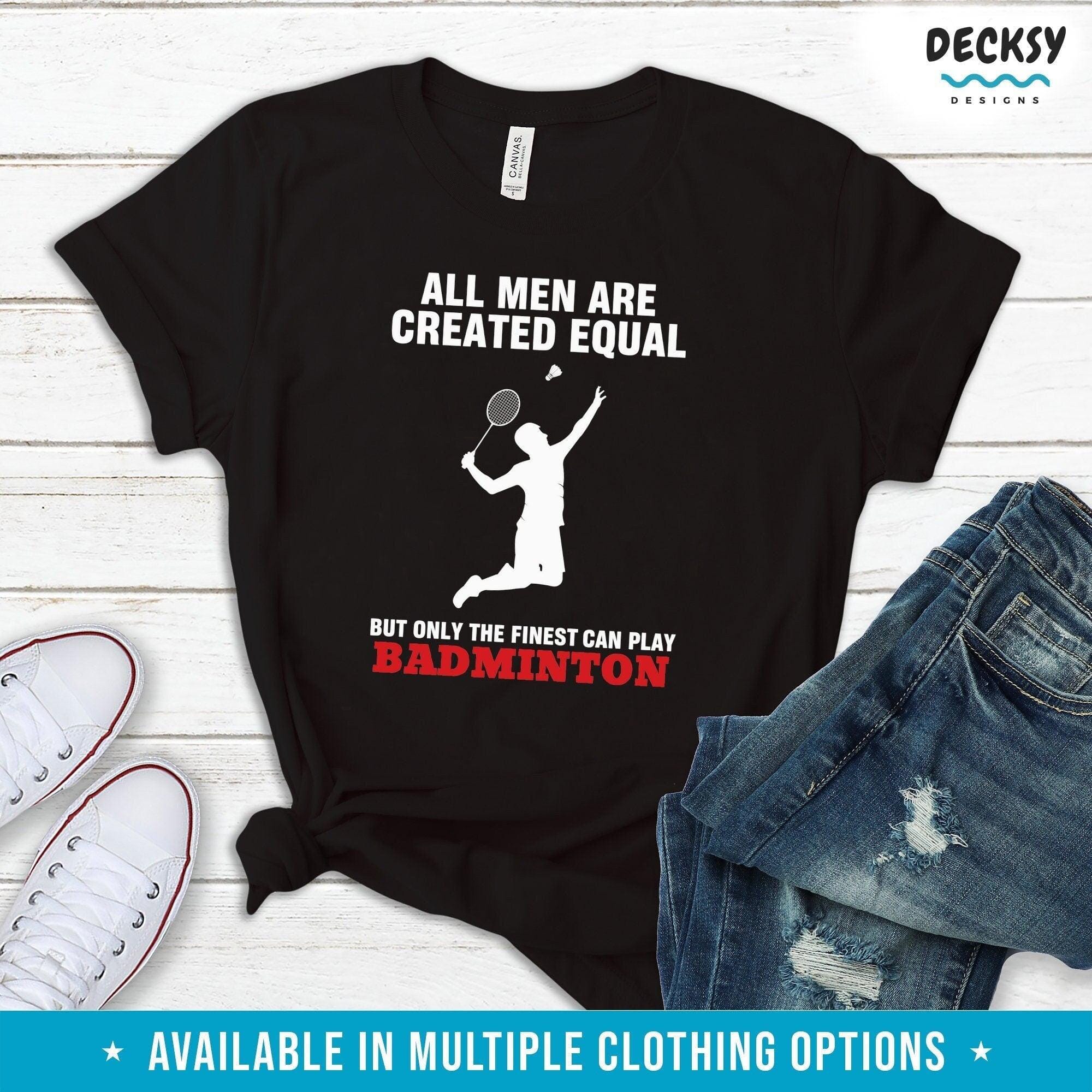 Badminton Shirt Men, Badminton Player Gift-Clothing:Gender-Neutral Adult Clothing:Tops & Tees:T-shirts:Graphic Tees-DecksyDesigns