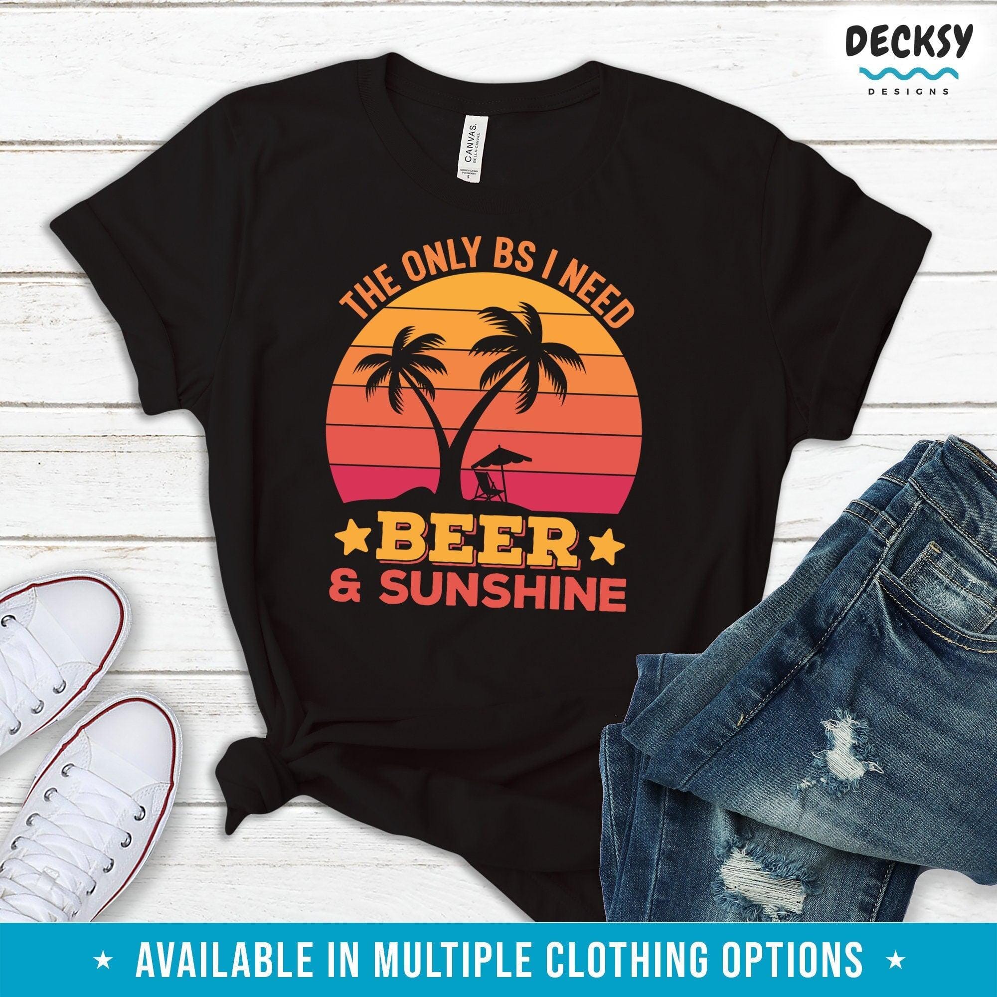 Beer & Sunshine Shirt, Funny Beer Lover Gift-Clothing:Gender-Neutral Adult Clothing:Tops & Tees:T-shirts:Graphic Tees-DecksyDesigns