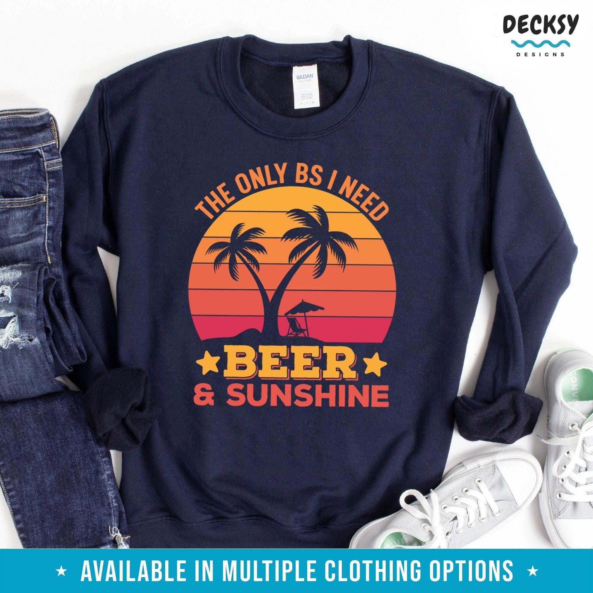 Beer & Sunshine Shirt, Funny Beer Lover Gift-Clothing:Gender-Neutral Adult Clothing:Tops & Tees:T-shirts:Graphic Tees-DecksyDesigns
