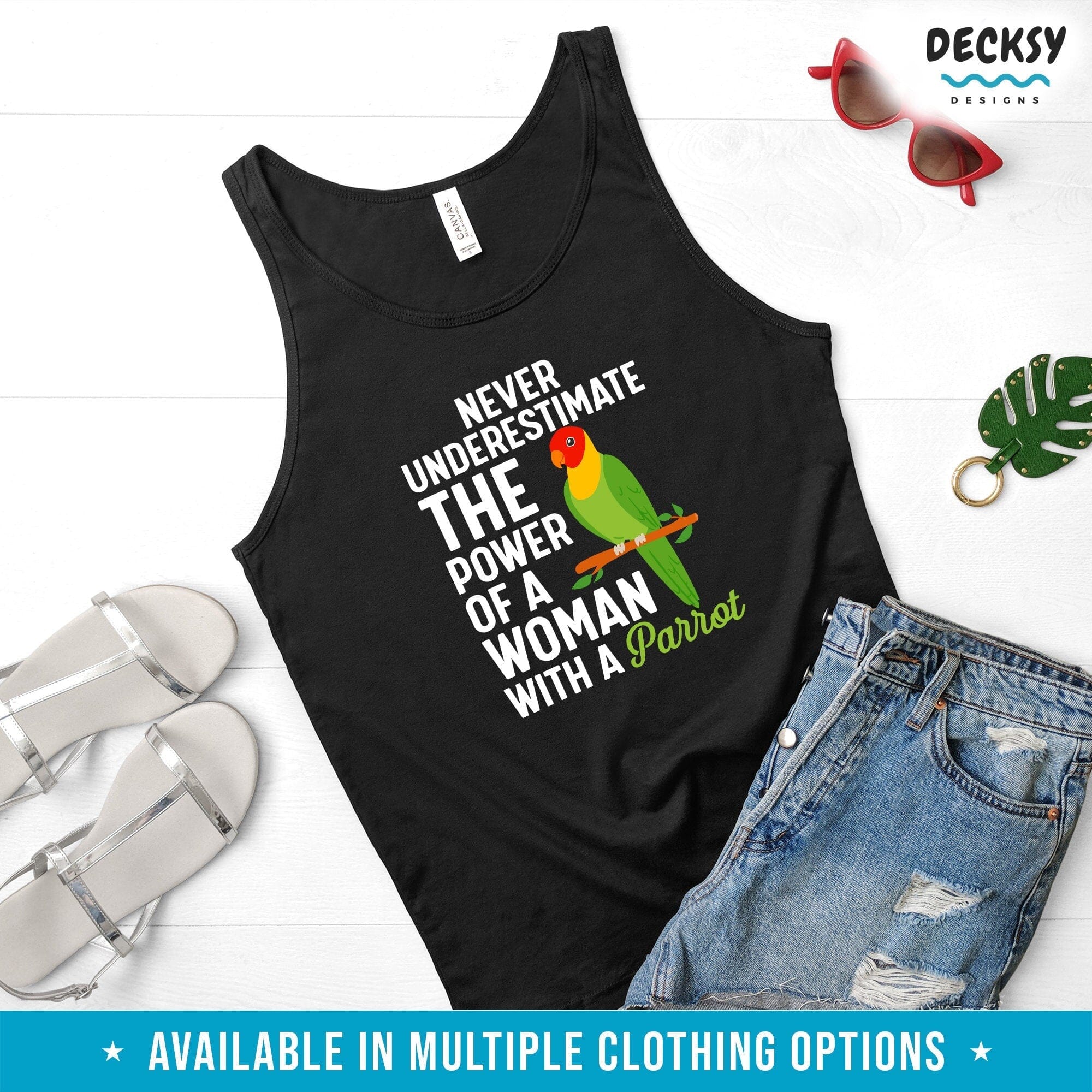 Bird Lady Shirt, Parrot Lover Gift-Clothing:Gender-Neutral Adult Clothing:Tops & Tees:T-shirts:Graphic Tees-DecksyDesigns