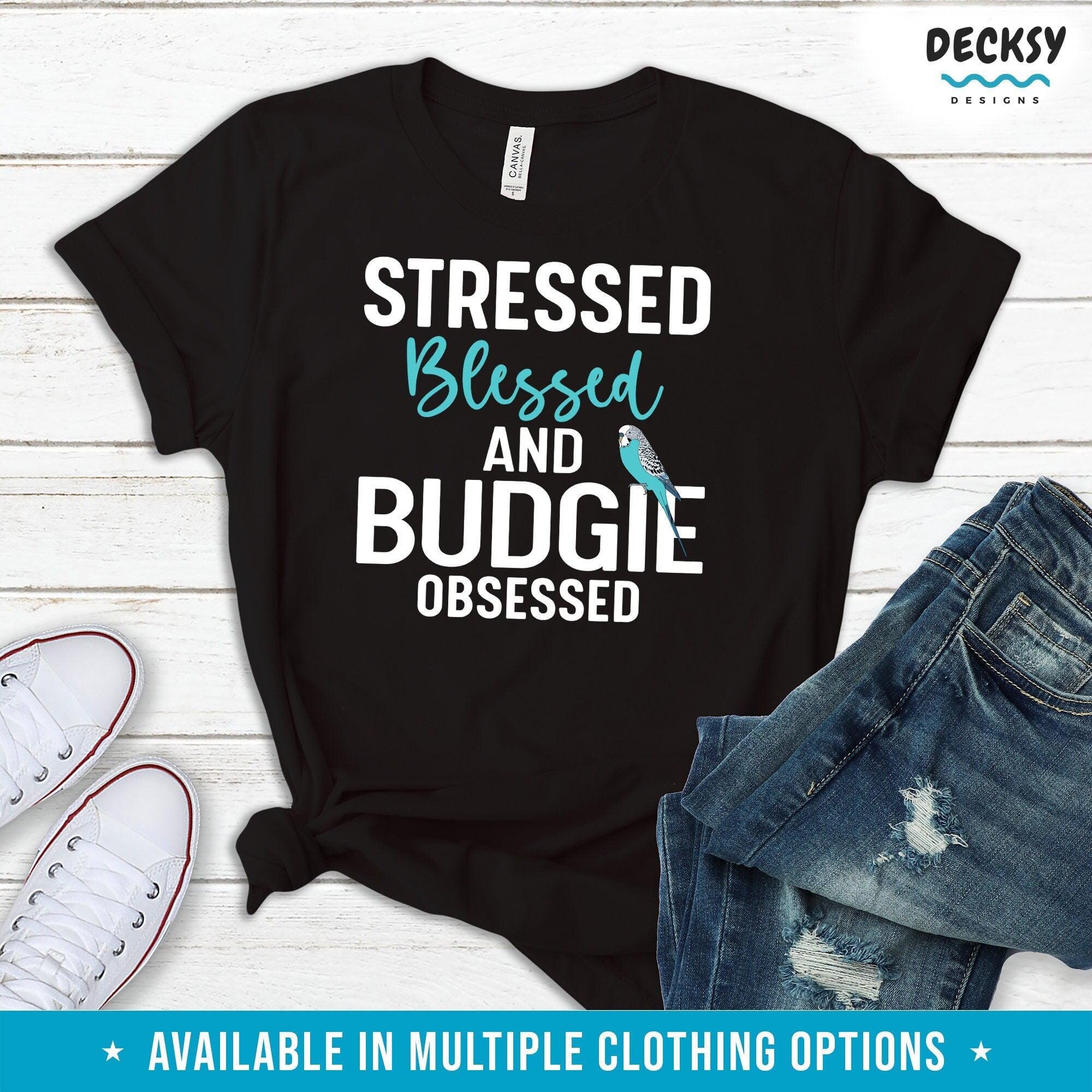 Budgie Shirt, Bird Lover Gift-Clothing:Gender-Neutral Adult Clothing:Tops & Tees:T-shirts:Graphic Tees-DecksyDesigns