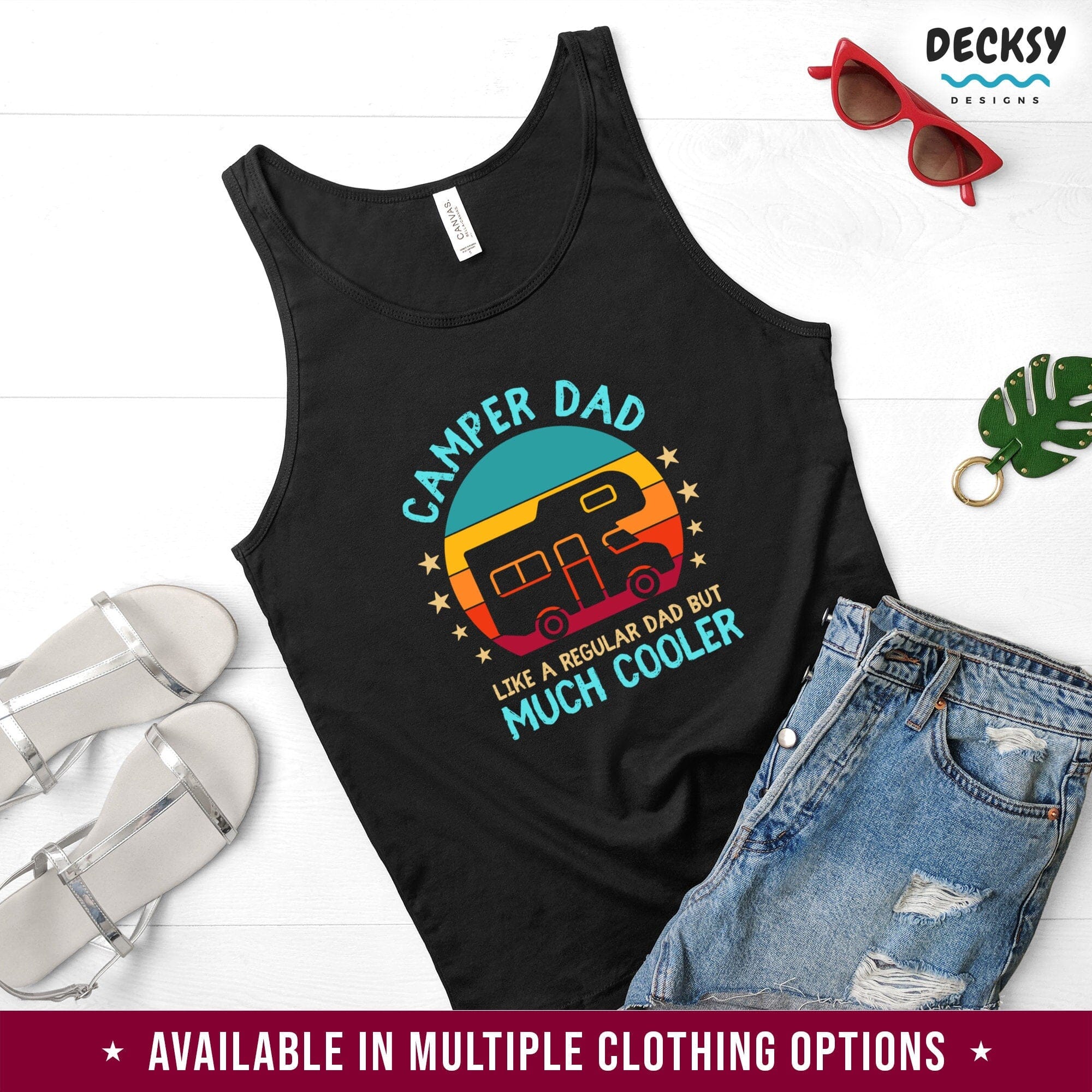Camper dad shirt, Outdoor Camping Gift-Clothing:Gender-Neutral Adult Clothing:Tops & Tees:T-shirts:Graphic Tees-DecksyDesigns
