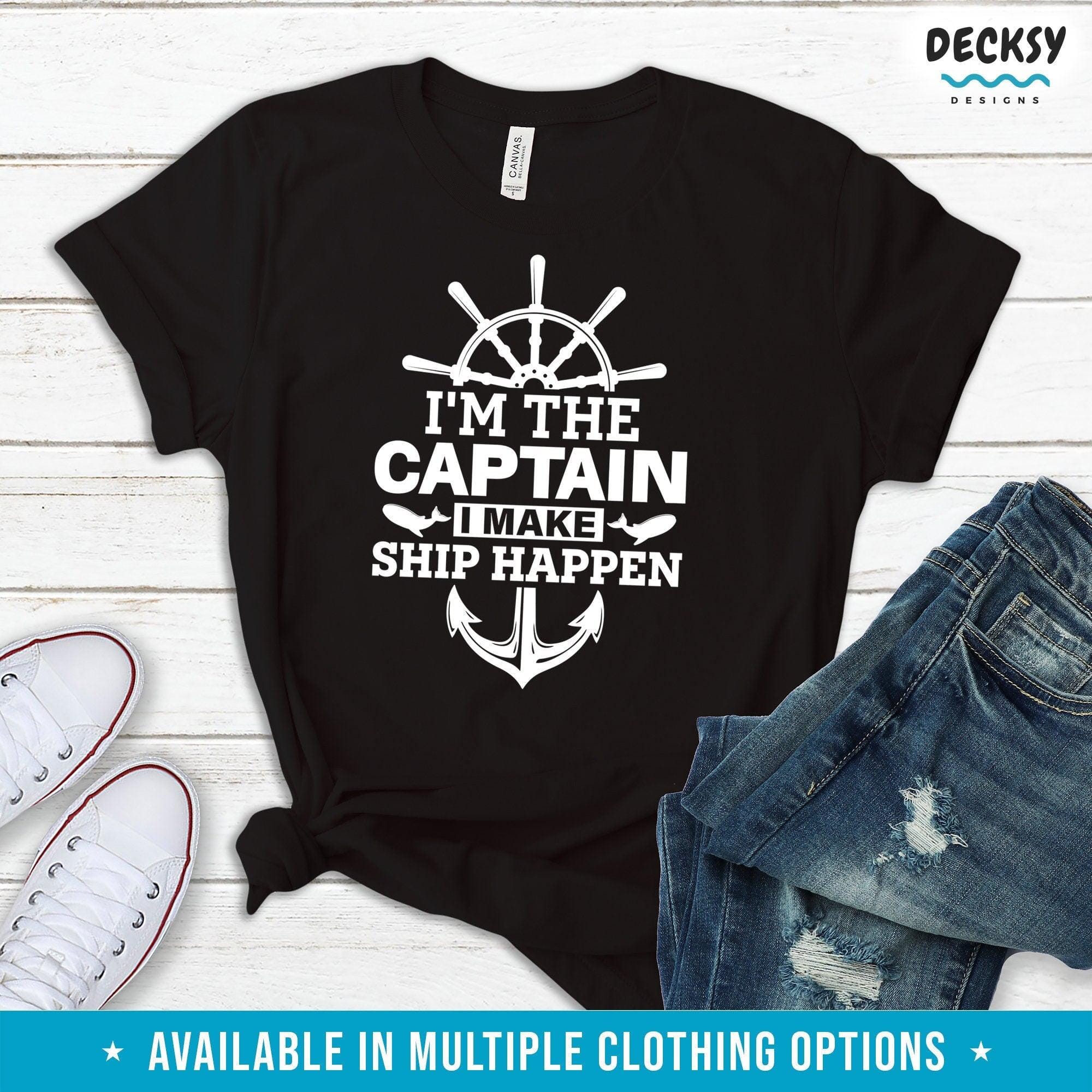 Captain Shirt, Ship Captain Gift-Clothing:Gender-Neutral Adult Clothing:Tops & Tees:T-shirts:Graphic Tees-DecksyDesigns