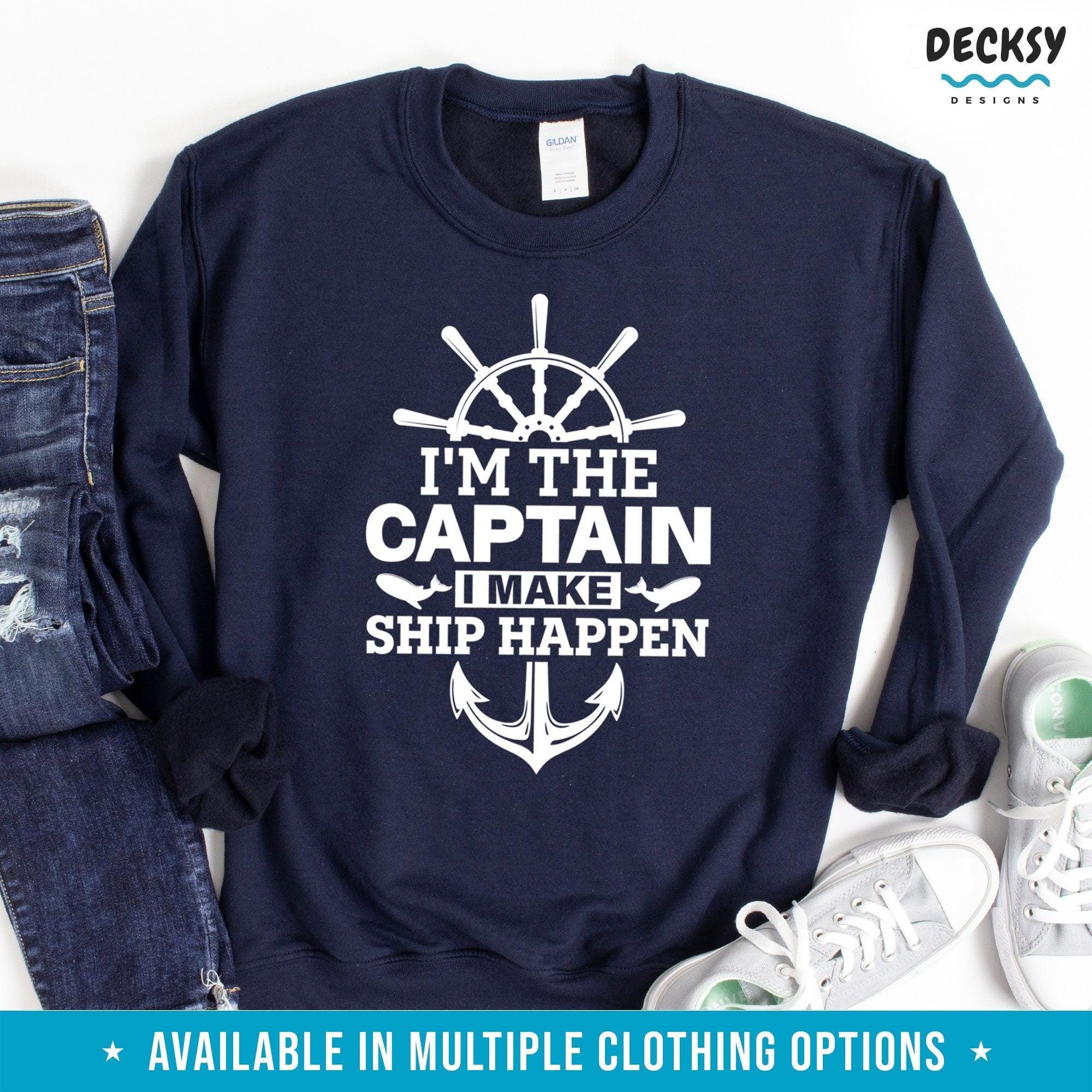 Captain Shirt, Ship Captain Gift-Clothing:Gender-Neutral Adult Clothing:Tops & Tees:T-shirts:Graphic Tees-DecksyDesigns