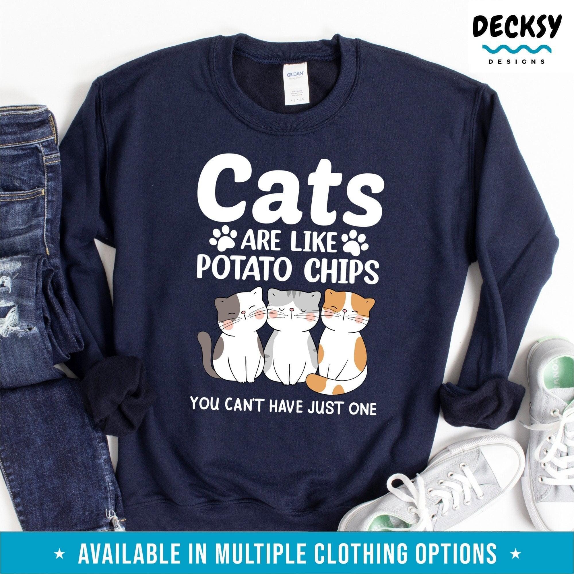 Cat Owner Tshirt, Gift For Cat Lover, Cat Mom And Dad Sweatshirt Hoodie-Clothing:Gender-Neutral Adult Clothing:Tops & Tees:T-shirts:Graphic Tees-DecksyDesigns