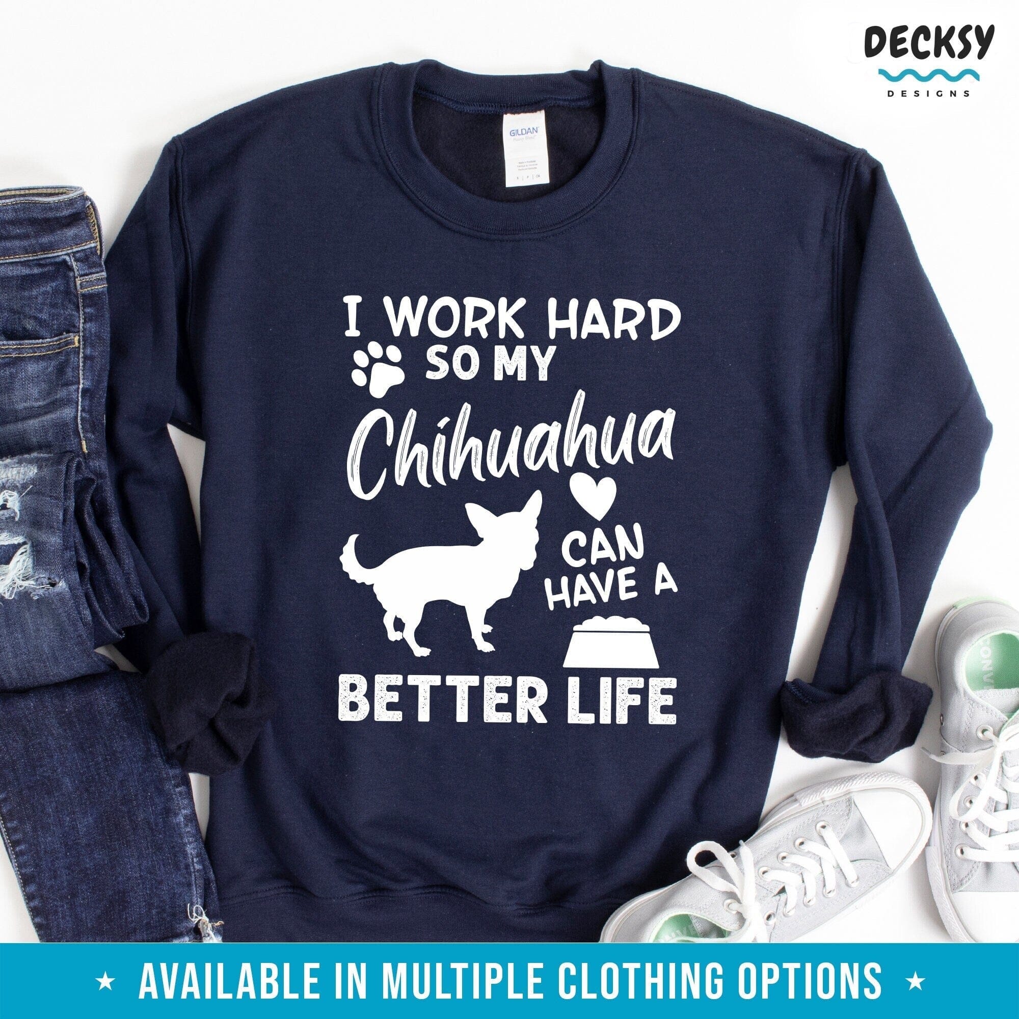 Chihuahua Shirt, Gift for Chihuahua Parent-Clothing:Gender-Neutral Adult Clothing:Tops & Tees:T-shirts:Graphic Tees-DecksyDesigns