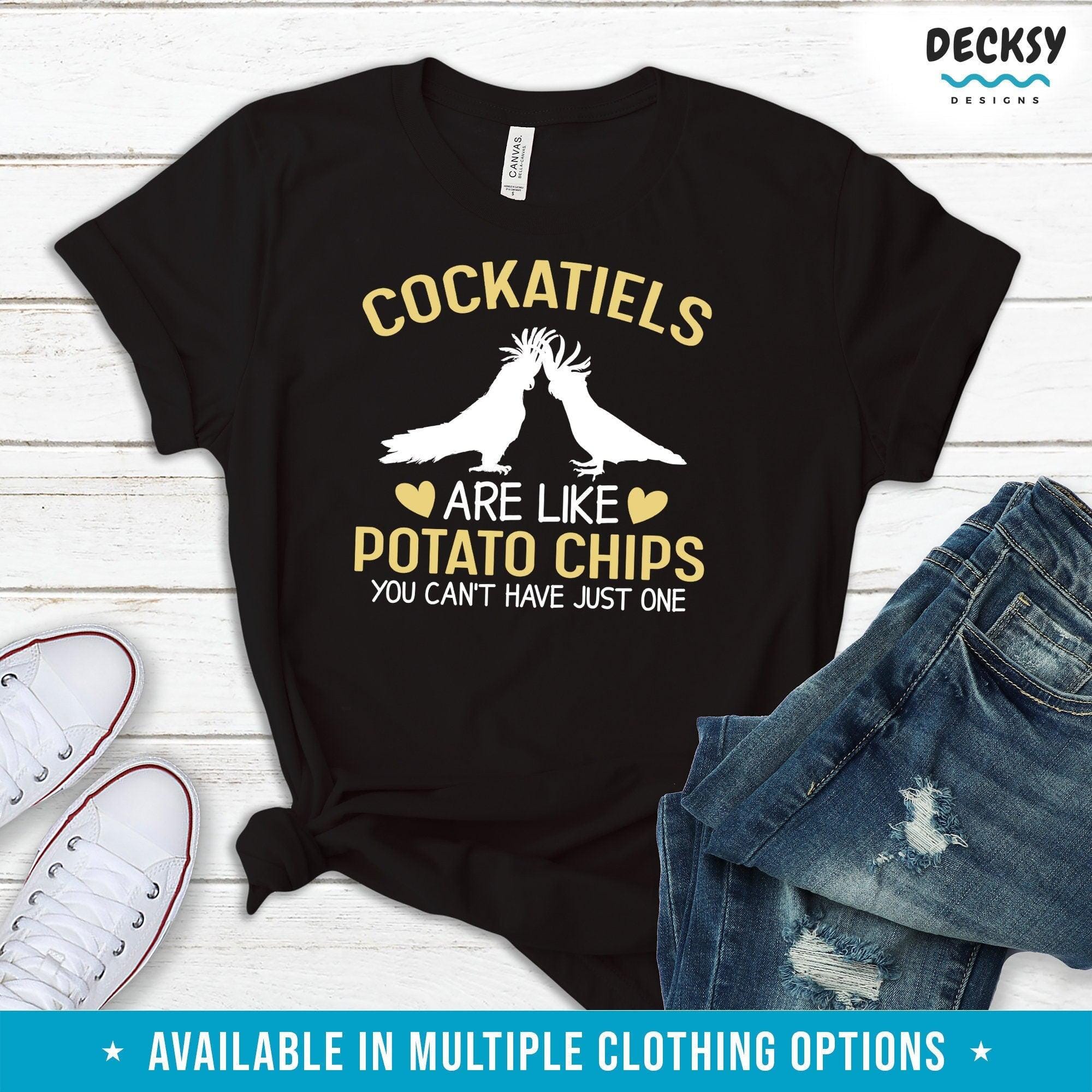 Cockatiel Shirt, Bird Lover Gift, Cockatiel Owner Sweatshirt Hoodie-Clothing:Gender-Neutral Adult Clothing:Tops & Tees:T-shirts:Graphic Tees-DecksyDesigns