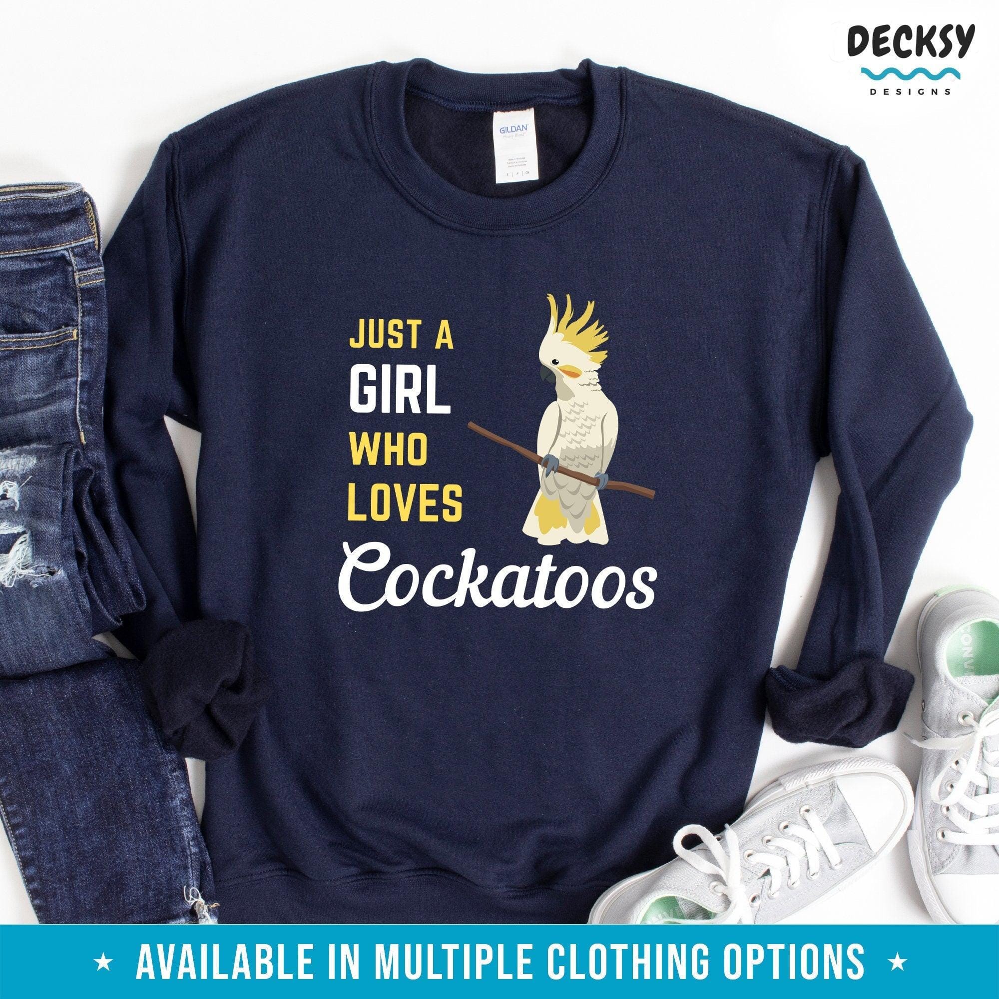 Cockatoo Shirt, Gift For Bird Lovers, Parrot Lover Gifts, Cockatoo Owner Sweatshirt Hoodie-Clothing:Gender-Neutral Adult Clothing:Tops & Tees:T-shirts:Graphic Tees-DecksyDesigns