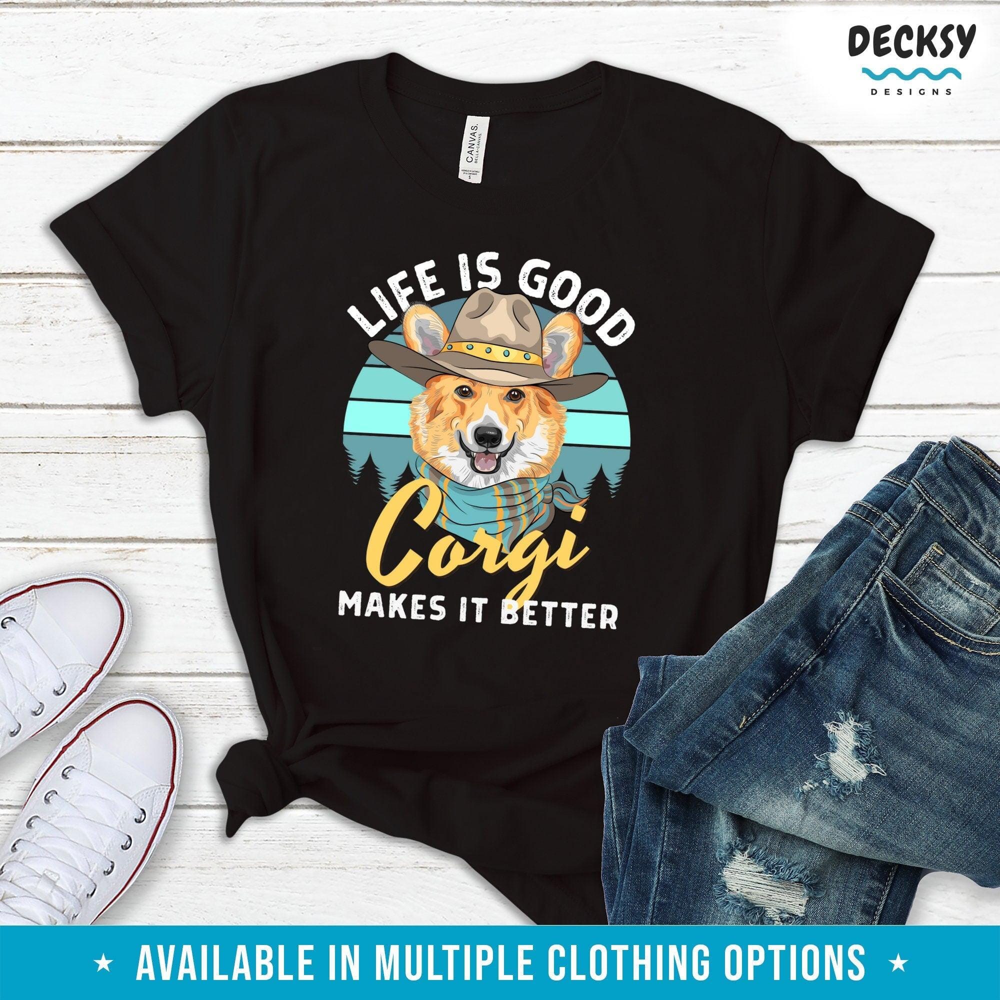 Corgi Lover Shirt, Pembroke Welsh Funny Corgi Gift-Clothing:Gender-Neutral Adult Clothing:Tops & Tees:T-shirts:Graphic Tees-DecksyDesigns