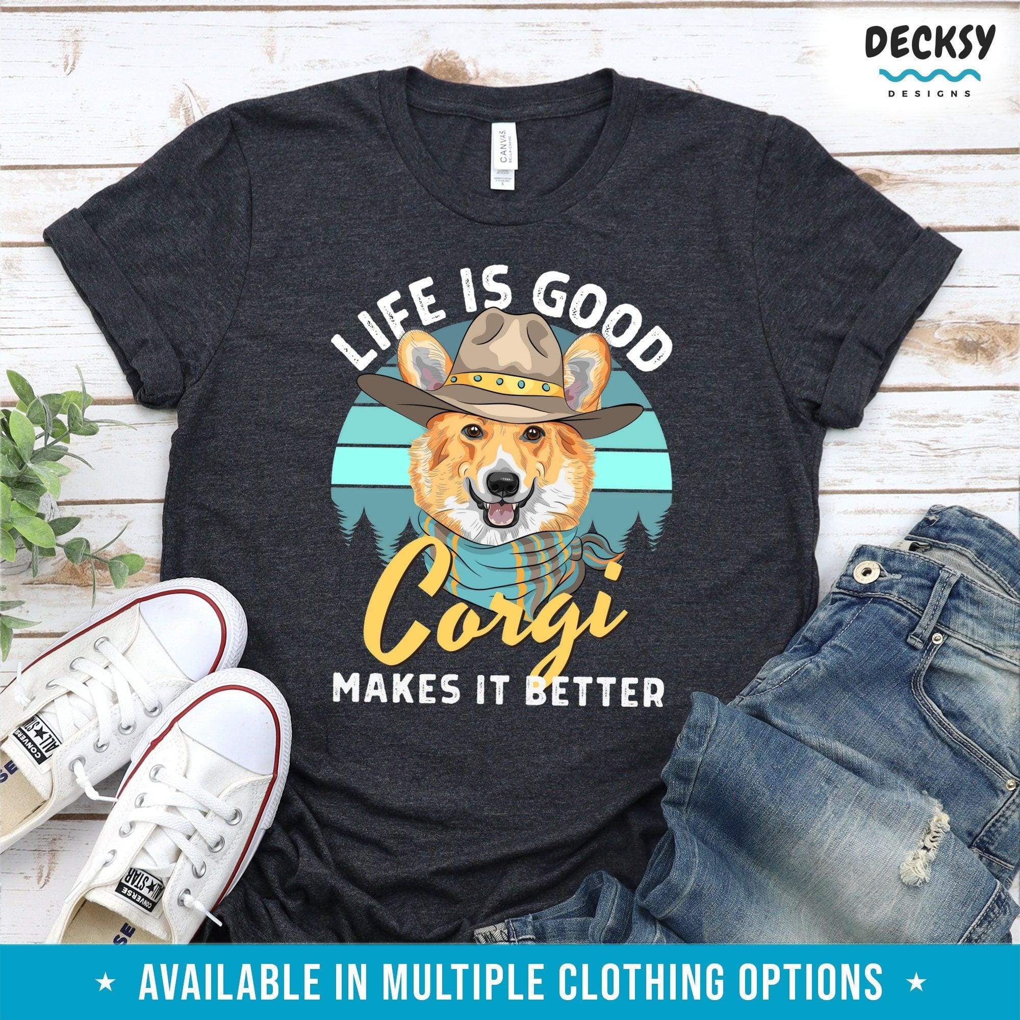 Corgi Lover Shirt, Pembroke Welsh Funny Corgi Gift-Clothing:Gender-Neutral Adult Clothing:Tops & Tees:T-shirts:Graphic Tees-DecksyDesigns