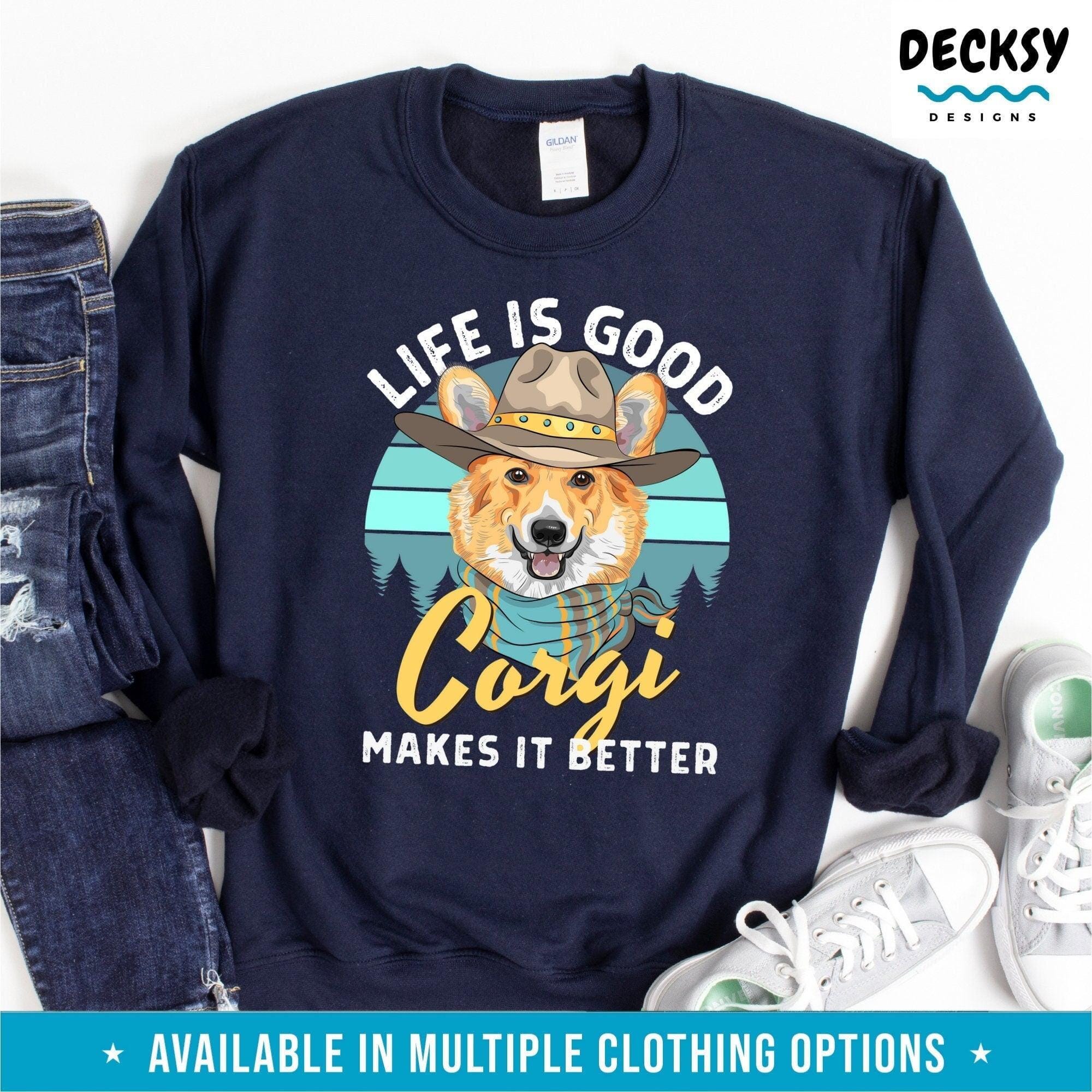 Corgi Lover Shirt, Pembroke Welsh Funny Corgi Gift-Clothing:Gender-Neutral Adult Clothing:Tops & Tees:T-shirts:Graphic Tees-DecksyDesigns