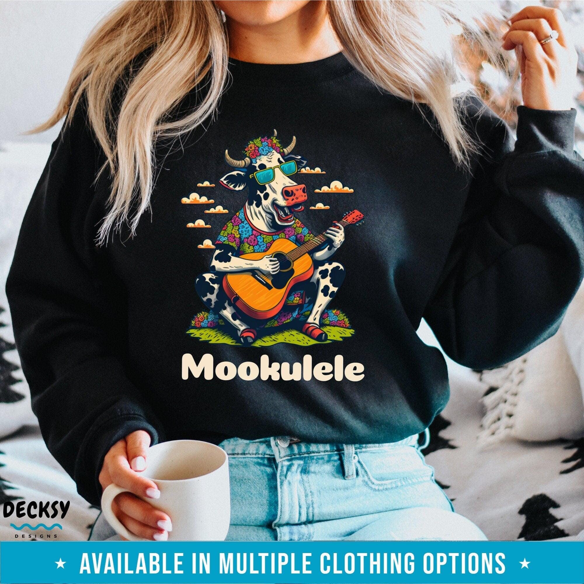 Cow Shirt, Funny Ukulele Player Gift-Clothing:Gender-Neutral Adult Clothing:Tops & Tees:T-shirts:Graphic Tees-DecksyDesigns
