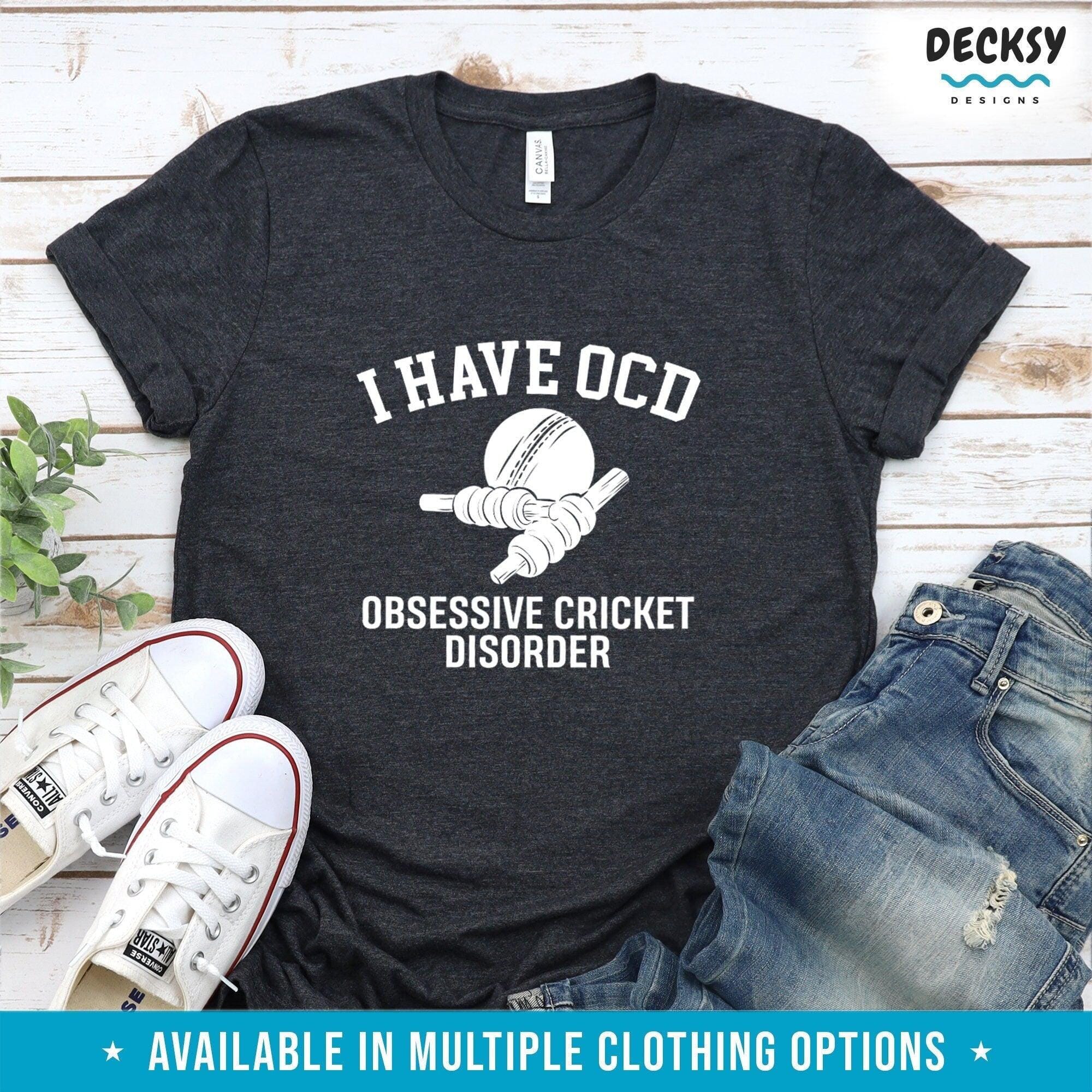 Cricket Lover T Shirt, Cricket Player Gift-Clothing:Gender-Neutral Adult Clothing:Tops & Tees:T-shirts:Graphic Tees-DecksyDesigns