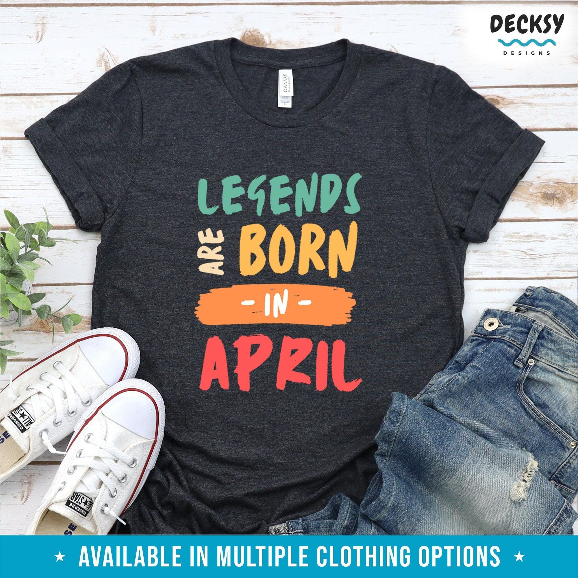 Custom Birth Month Shirt, April Birthday Gift-Clothing:Gender-Neutral Adult Clothing:Tops & Tees:T-shirts:Graphic Tees-DecksyDesigns
