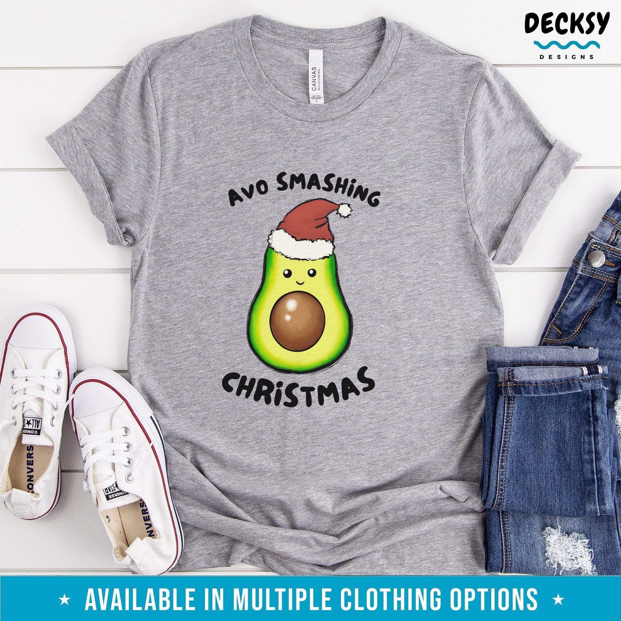 Cute Avocado Christmas Shirt, Gift For Christmas-Clothing:Gender-Neutral Adult Clothing:Tops & Tees:T-shirts:Graphic Tees-DecksyDesigns