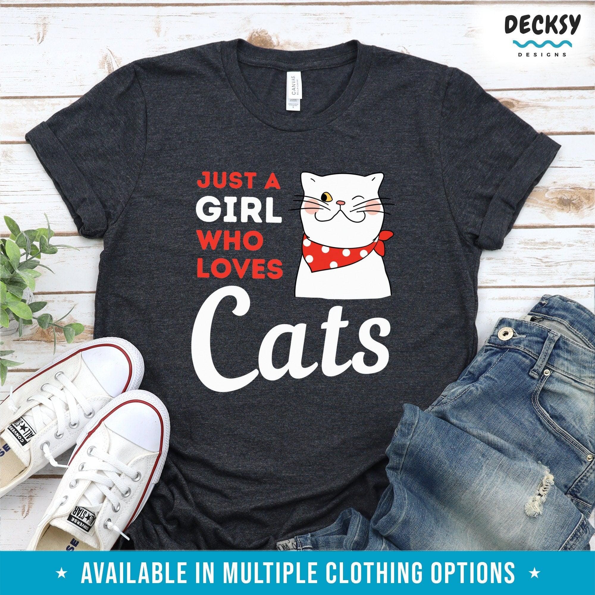 Cute Cat Shirt, Gift For Cat Lover-Clothing:Gender-Neutral Adult Clothing:Tops & Tees:T-shirts:Graphic Tees-DecksyDesigns