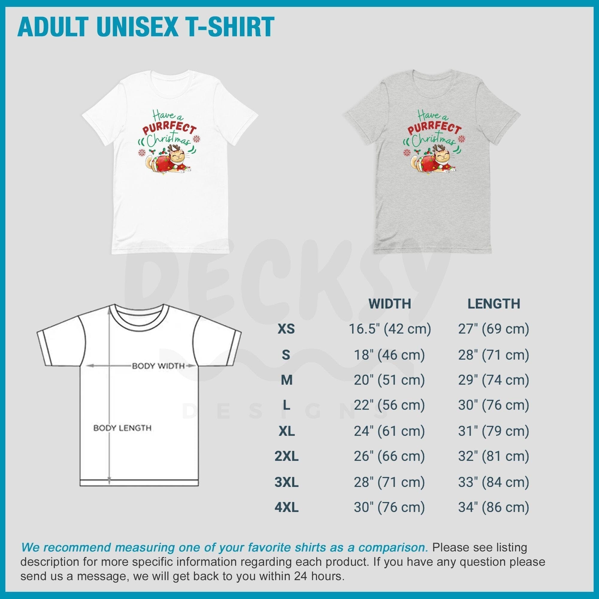 Cute Christmas Cat Shirt, Gift for Cat Owner-Clothing:Gender-Neutral Adult Clothing:Tops & Tees:T-shirts:Graphic Tees-DecksyDesigns