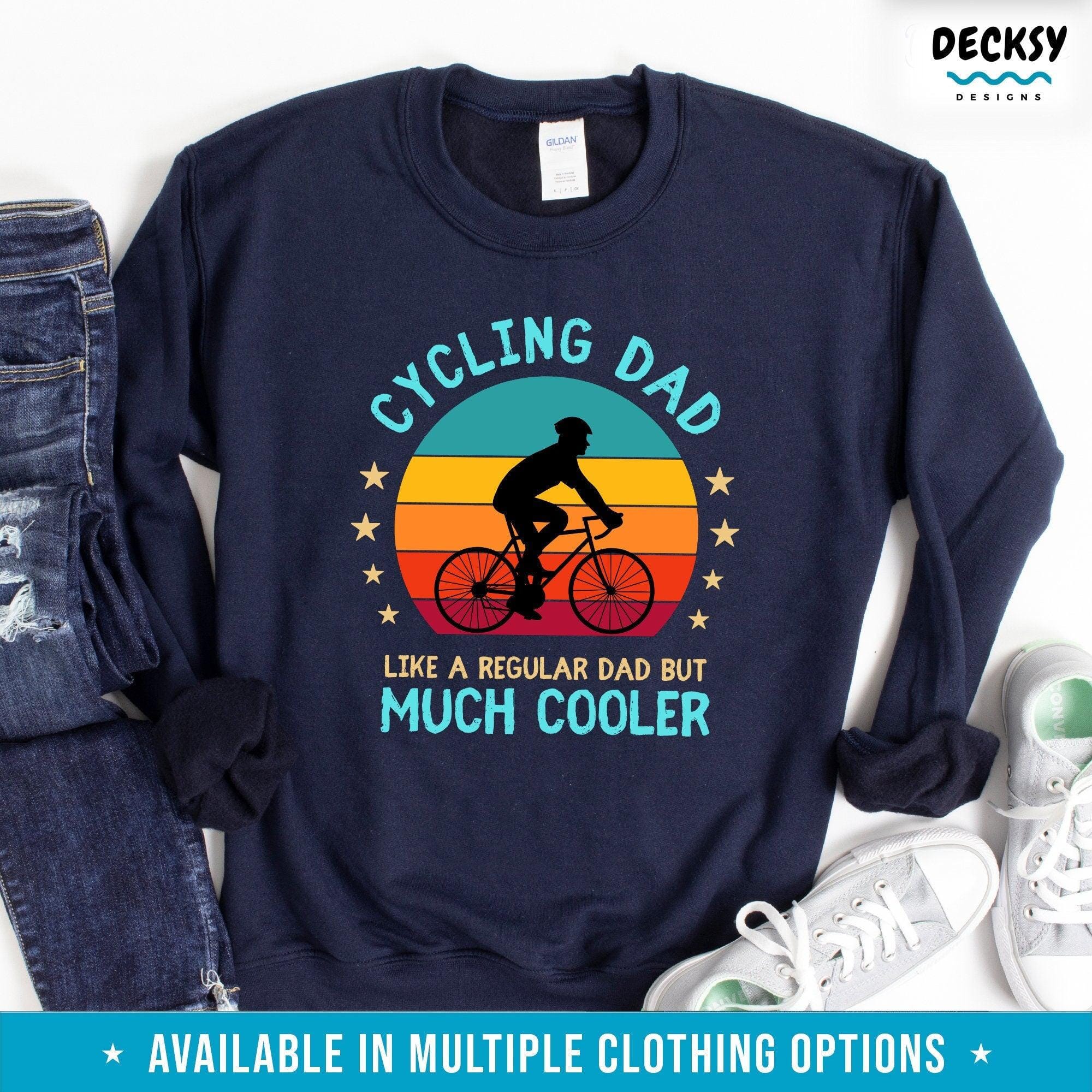 Cycling Dad Shirt, Bicycling Gifts Men-Clothing:Gender-Neutral Adult Clothing:Tops & Tees:T-shirts:Graphic Tees-DecksyDesigns