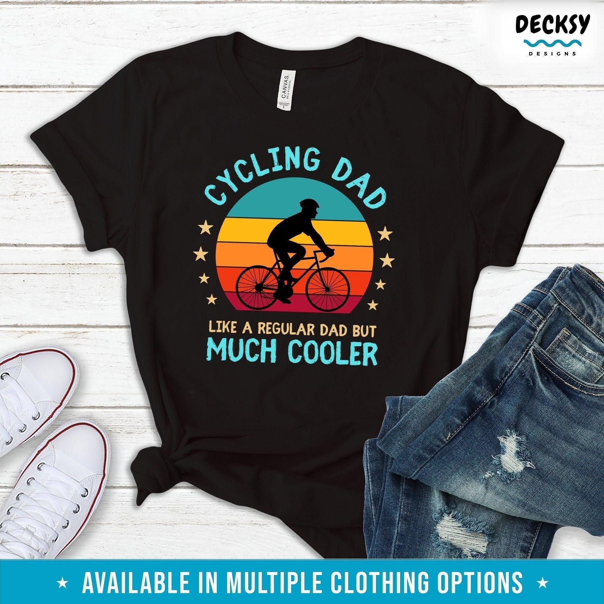 Cycling Dad Shirt, Bicycling Gifts Men-Clothing:Gender-Neutral Adult Clothing:Tops & Tees:T-shirts:Graphic Tees-DecksyDesigns