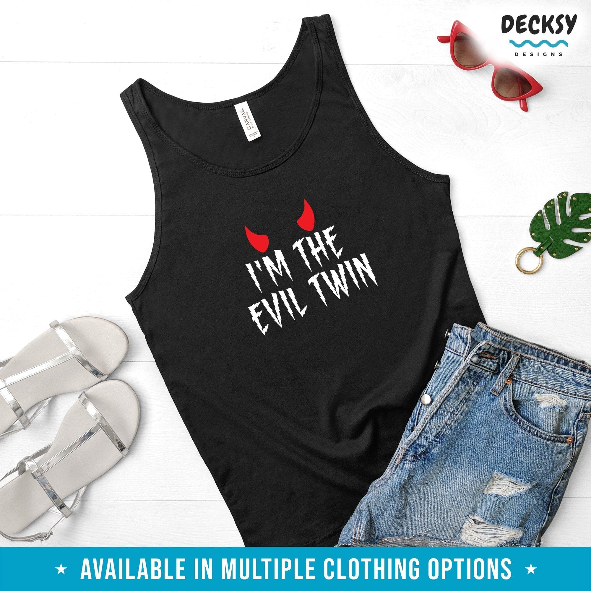 Evil Twin Tshirt, Funny 21st Birthday Gift-Clothing:Gender-Neutral Adult Clothing:Tops & Tees:T-shirts:Graphic Tees-DecksyDesigns