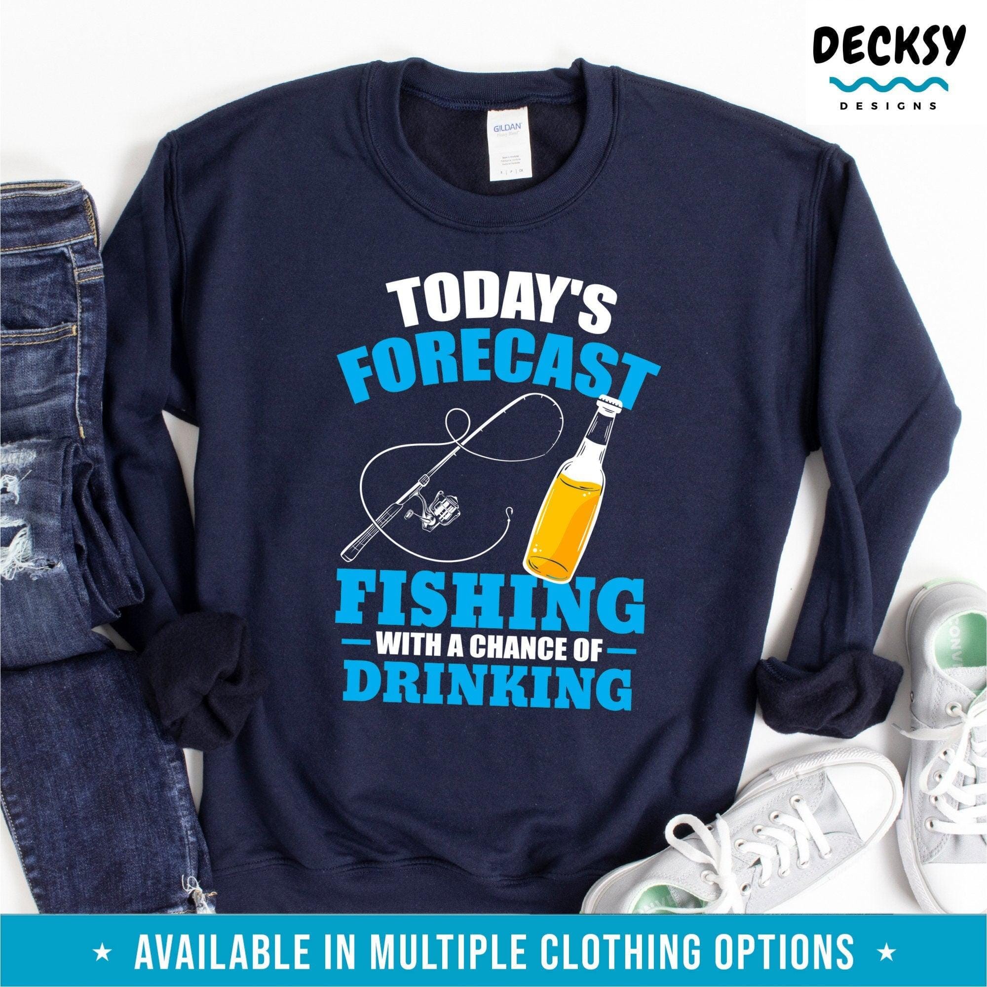 Fishing And Drinking Shirt, Fisherman Gift-Clothing:Gender-Neutral Adult Clothing:Tops & Tees:T-shirts:Graphic Tees-DecksyDesigns