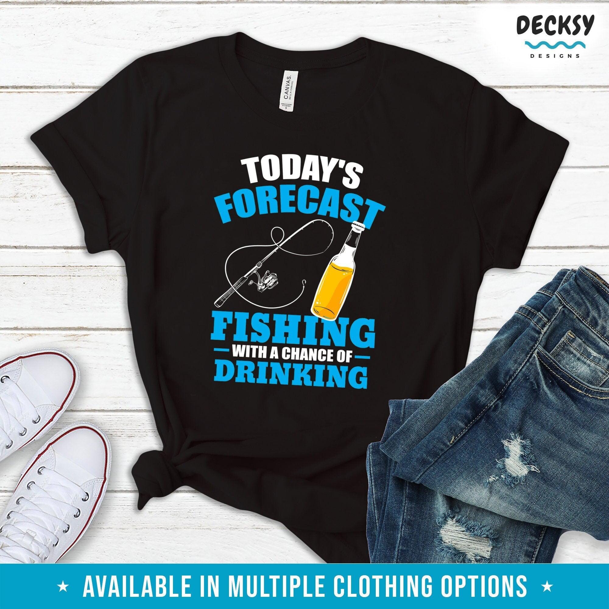 Fishing And Drinking Shirt, Fisherman Gift-Clothing:Gender-Neutral Adult Clothing:Tops & Tees:T-shirts:Graphic Tees-DecksyDesigns