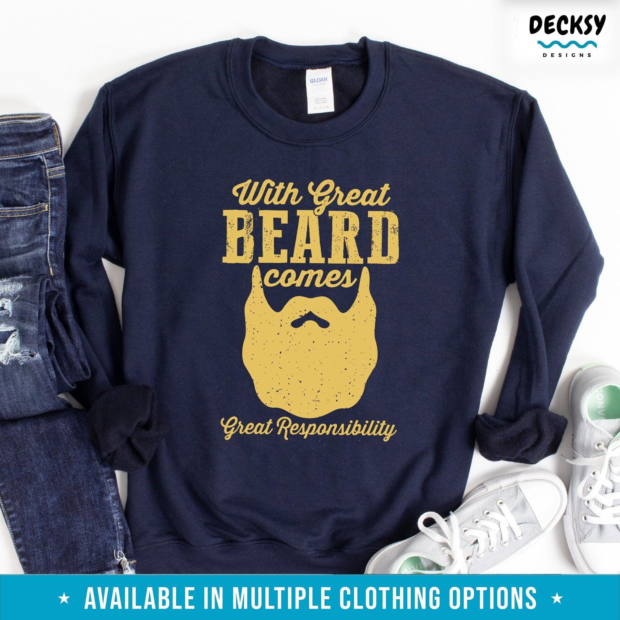 Funny Beard Shirt, Bearded Man Gift-Clothing:Gender-Neutral Adult Clothing:Tops & Tees:T-shirts:Graphic Tees-DecksyDesigns