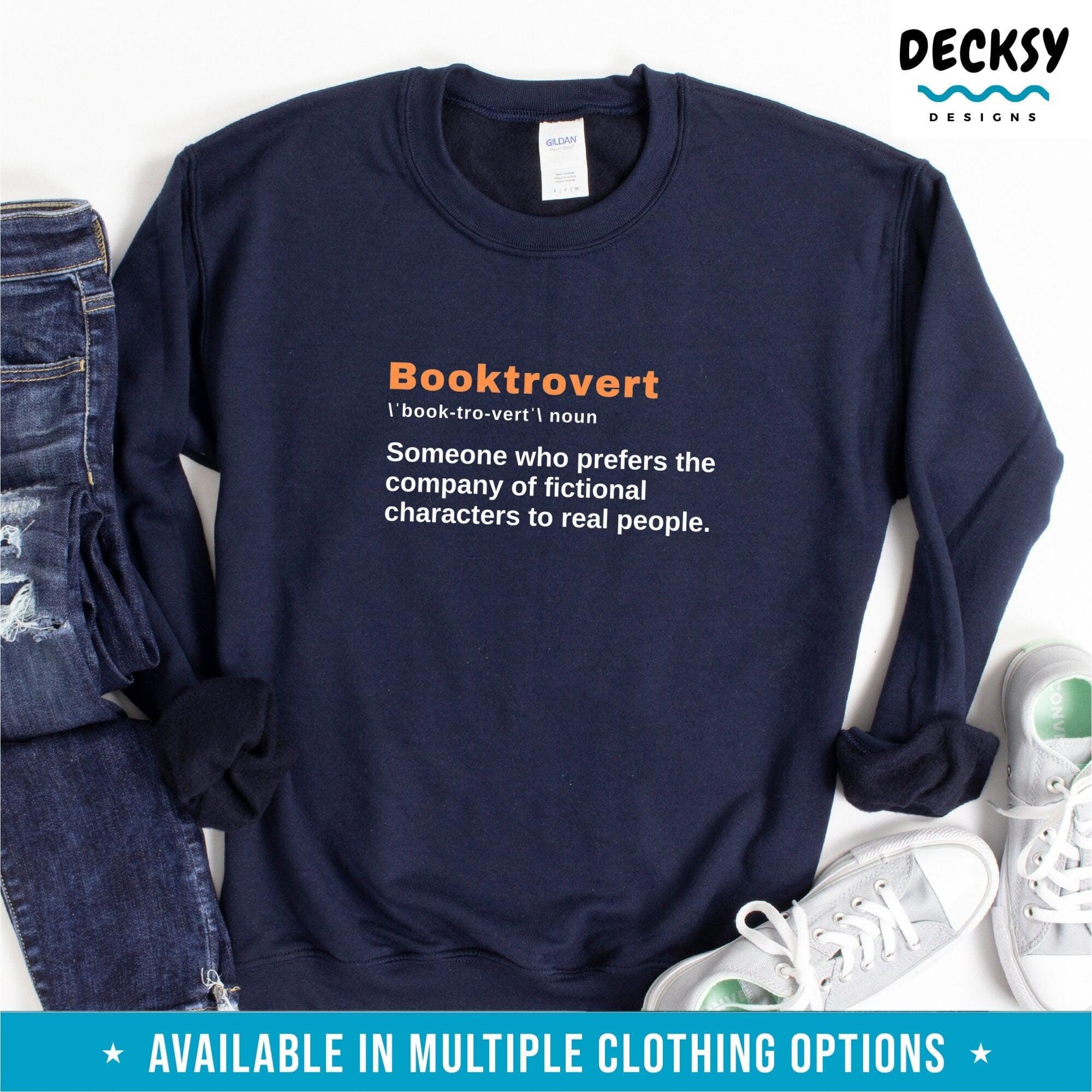 Funny Book Tshirt, Booktrovert Shirt, Book Lover Gift-Clothing:Gender-Neutral Adult Clothing:Tops & Tees:T-shirts:Graphic Tees-DecksyDesigns