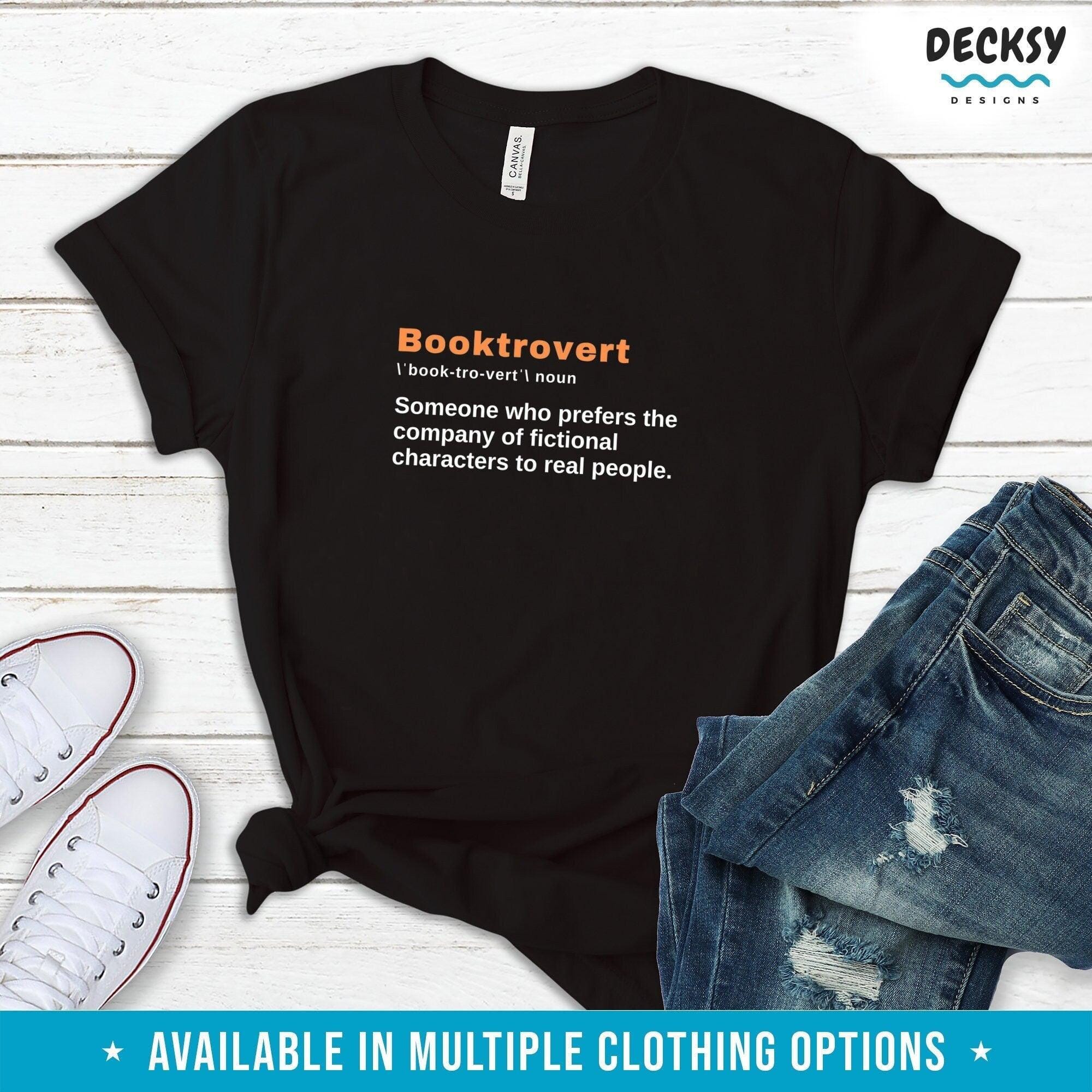 Funny Book Tshirt, Booktrovert Shirt, Book Lover Gift-Clothing:Gender-Neutral Adult Clothing:Tops & Tees:T-shirts:Graphic Tees-DecksyDesigns