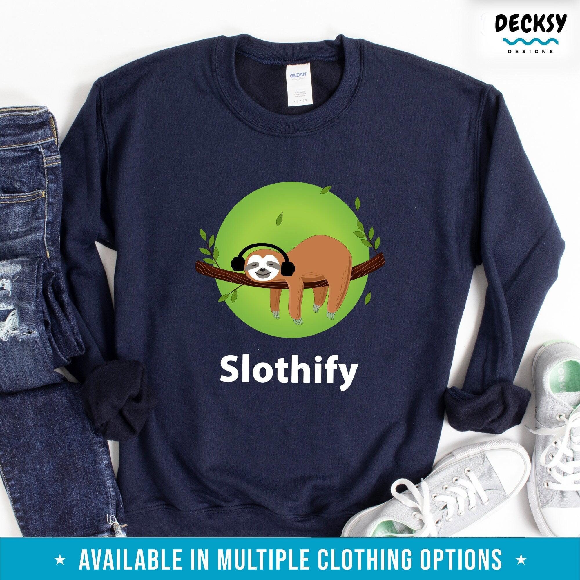Funny Sloth Shirt, Cute Sloth Gift-Clothing:Gender-Neutral Adult Clothing:Tops & Tees:T-shirts:Graphic Tees-DecksyDesigns