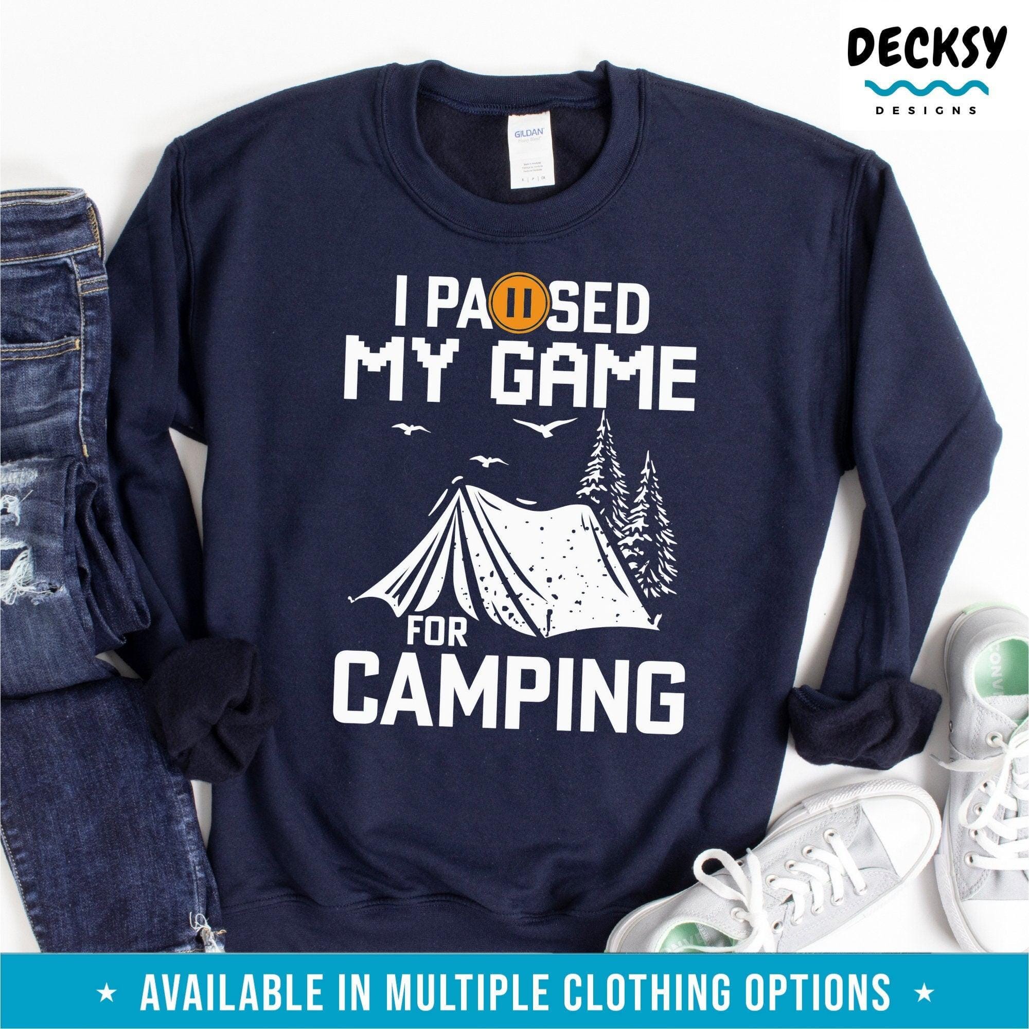 Game Lover Camper Shirt, Funny Camping Gift-Clothing:Gender-Neutral Adult Clothing:Tops & Tees:T-shirts:Graphic Tees-DecksyDesigns