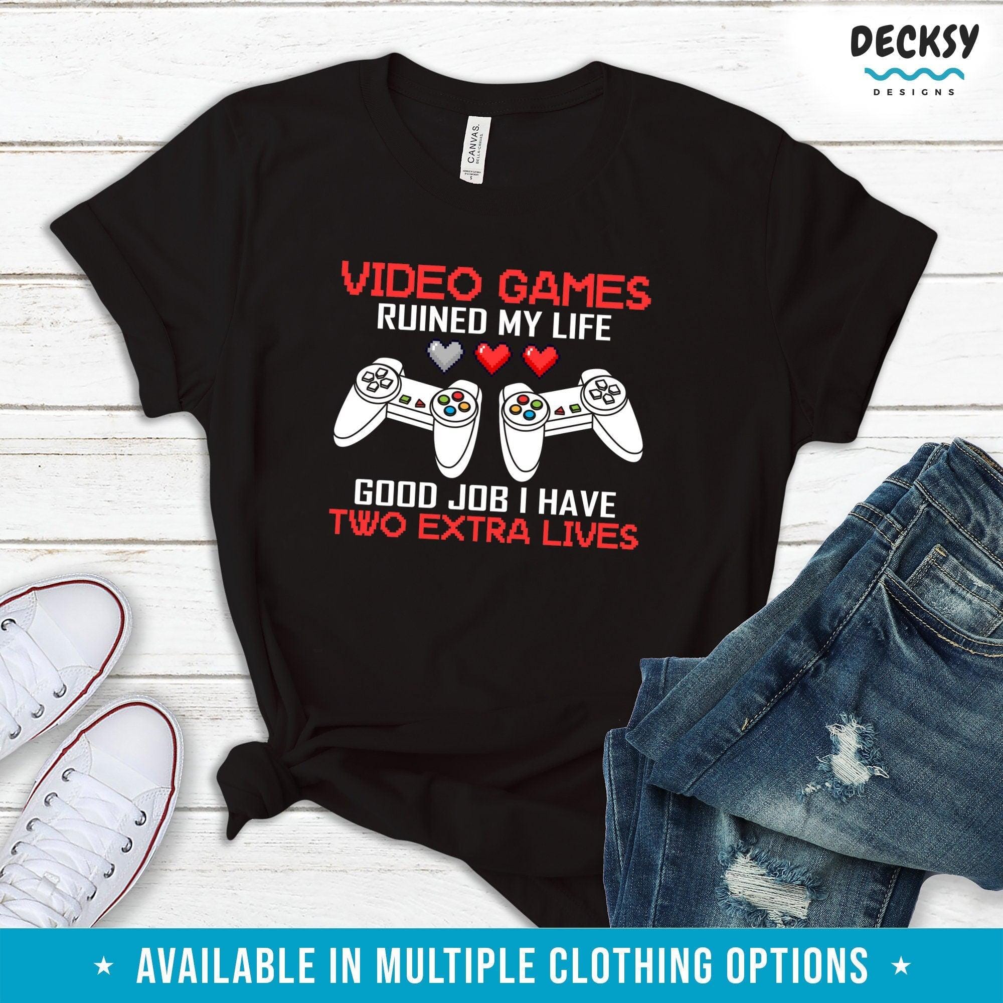 Gamer Shirt, Video Game Gift-Clothing:Gender-Neutral Adult Clothing:Tops & Tees:T-shirts:Graphic Tees-DecksyDesigns