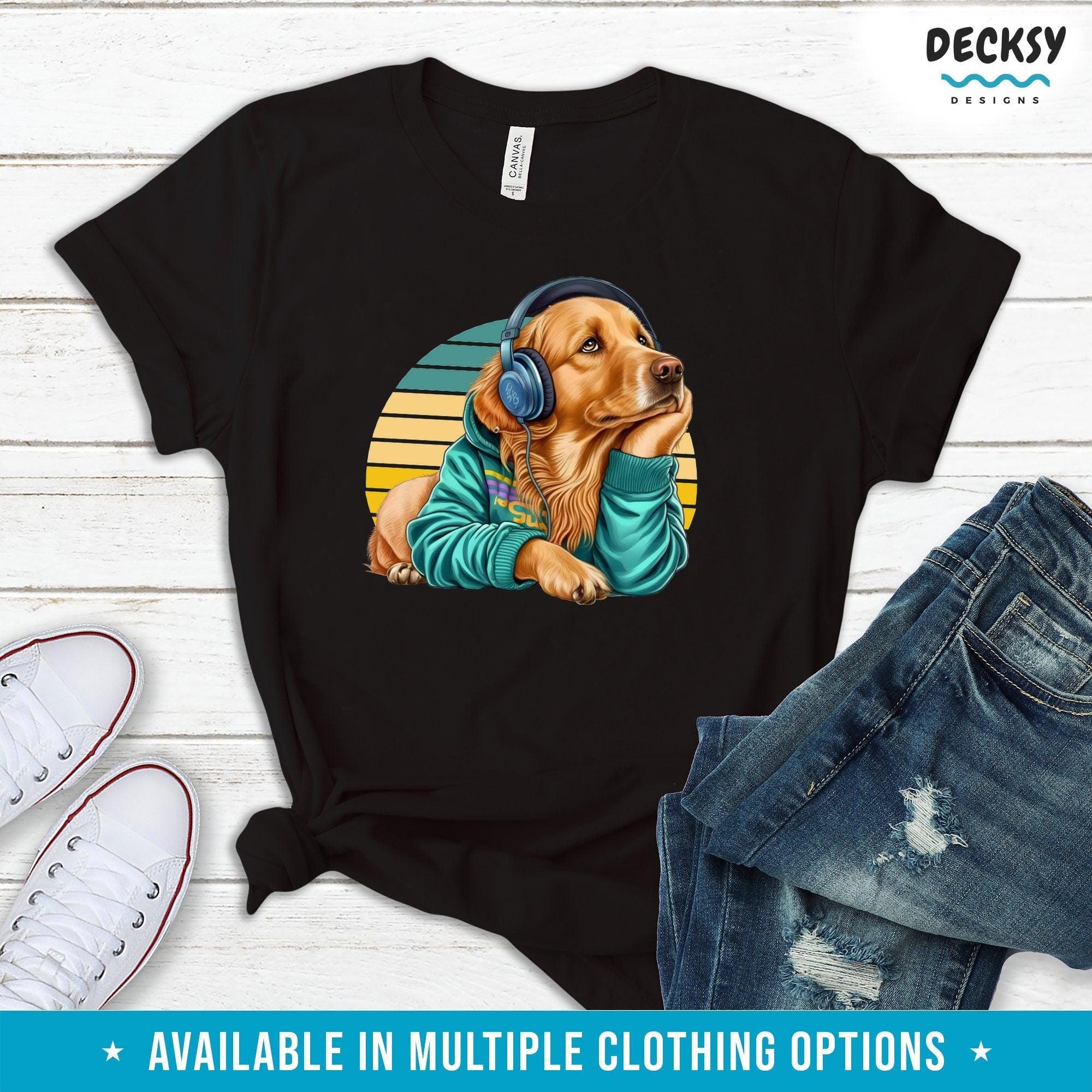 Golden Retriever Dog Shirt, Cute Dog Lover Gift-Clothing:Gender-Neutral Adult Clothing:Tops & Tees:T-shirts:Graphic Tees-DecksyDesigns