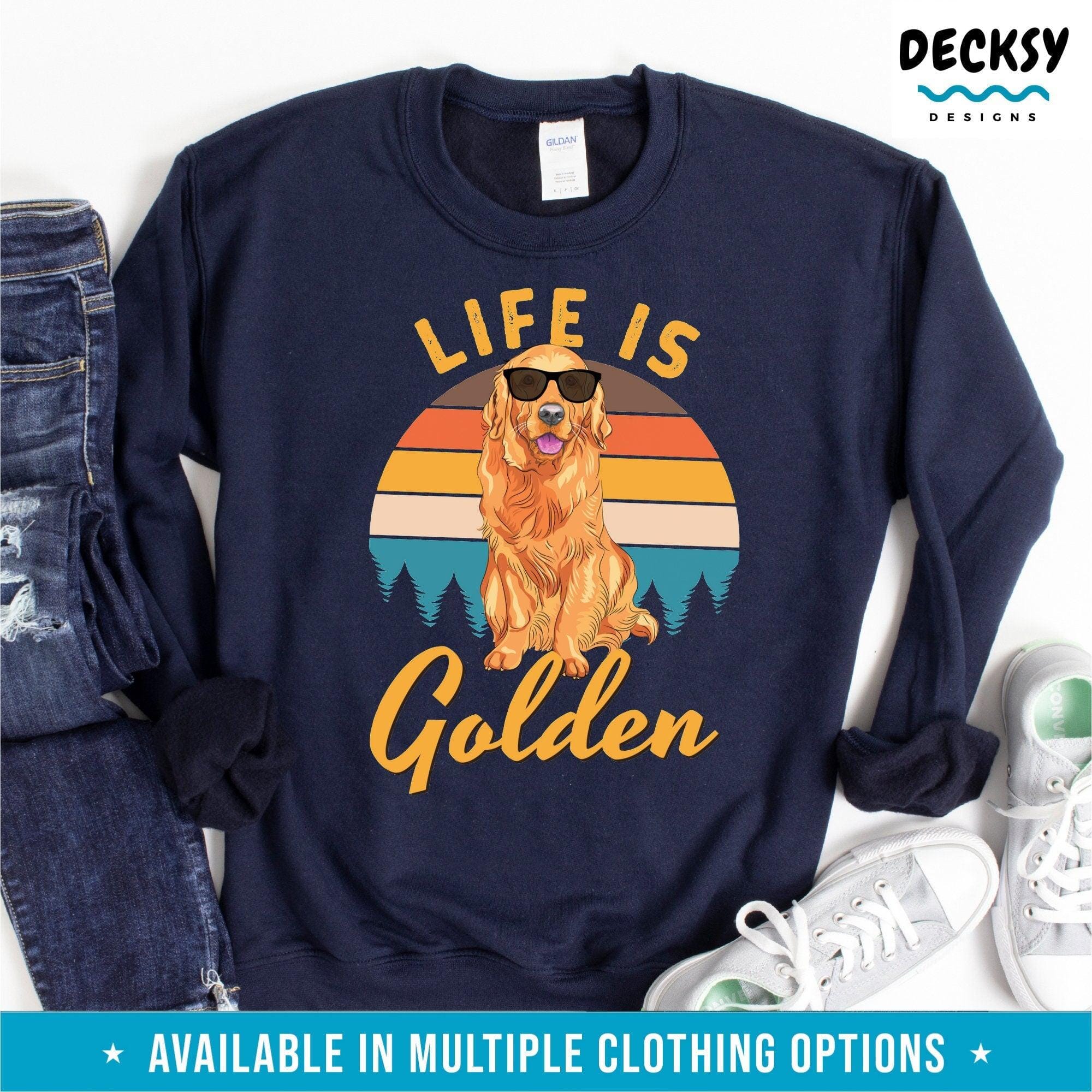 Golden Retriever Shirt, Gift for Golden Retriever Dog Lover-Clothing:Gender-Neutral Adult Clothing:Tops & Tees:T-shirts:Graphic Tees-DecksyDesigns
