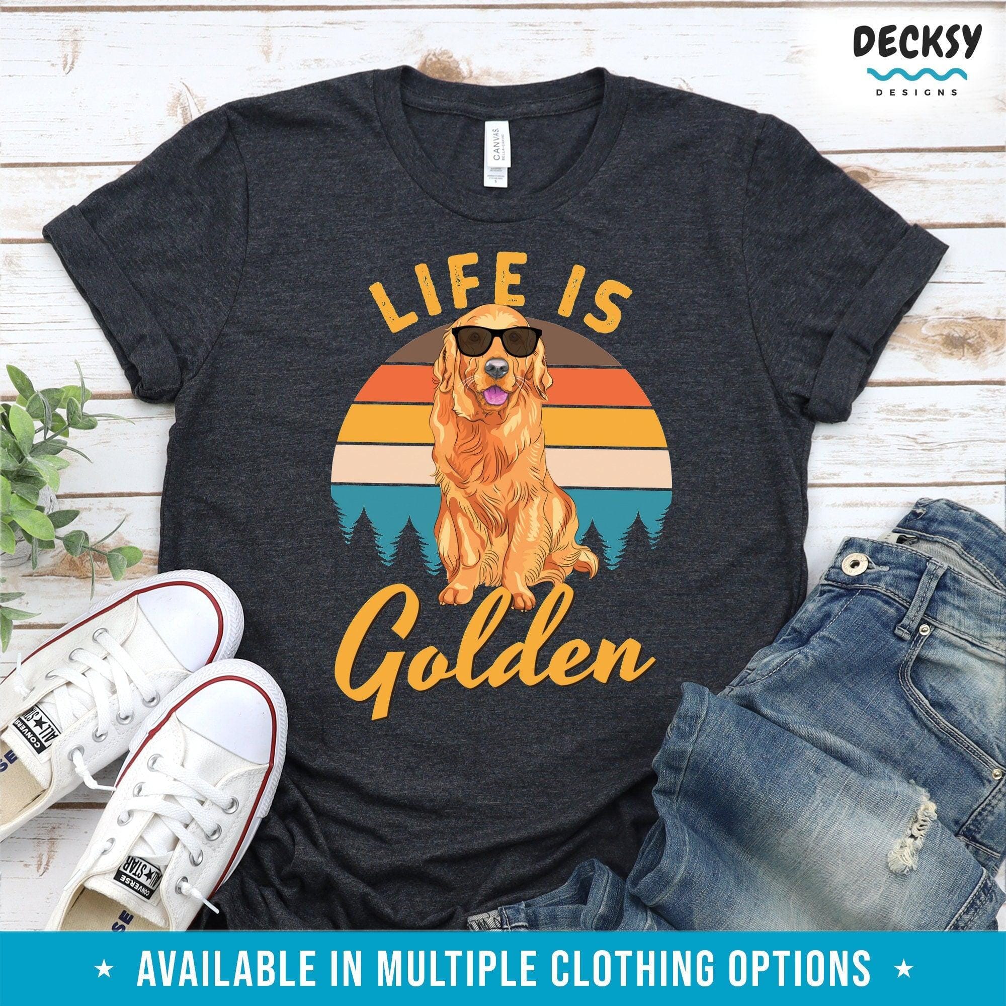 Golden Retriever Shirt, Gift for Golden Retriever Dog Lover-Clothing:Gender-Neutral Adult Clothing:Tops & Tees:T-shirts:Graphic Tees-DecksyDesigns