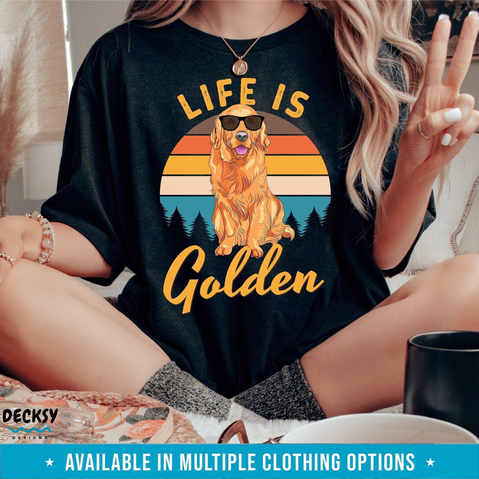 Golden Retriever Shirt, Gift for Golden Retriever Dog Lover-Clothing:Gender-Neutral Adult Clothing:Tops & Tees:T-shirts:Graphic Tees-DecksyDesigns