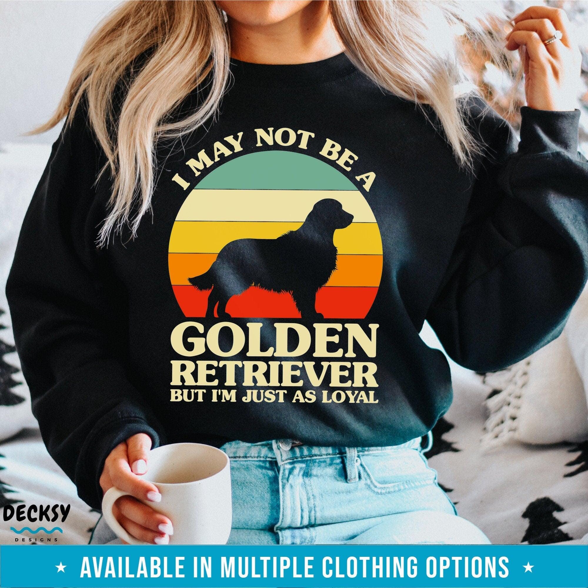 Golden Retriever Sweatshirt, Dog Lover Gift-Clothing:Gender-Neutral Adult Clothing:Tops & Tees:T-shirts:Graphic Tees-DecksyDesigns