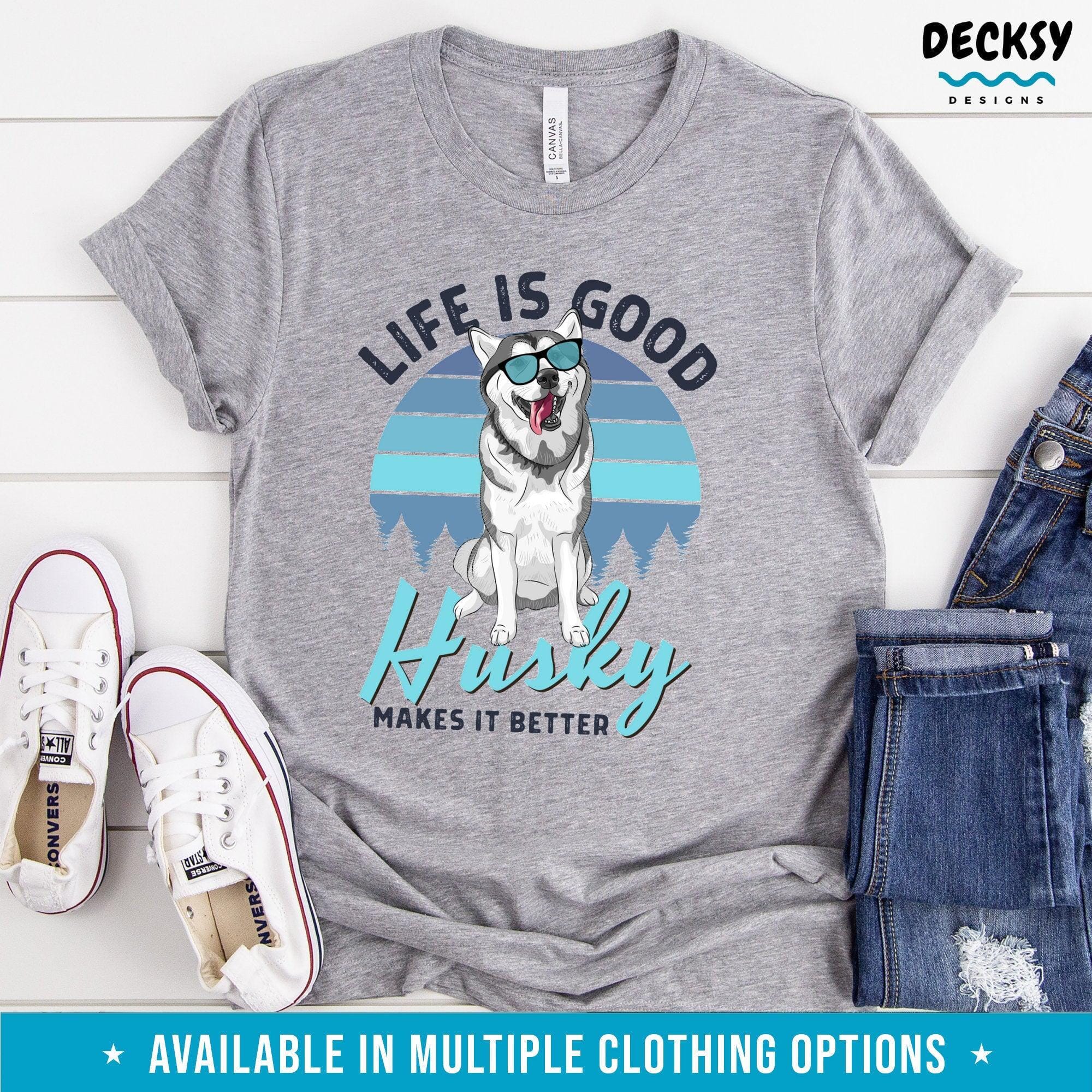 Husky T Shirt, Gift for Siberian Husky Owner-Clothing:Gender-Neutral Adult Clothing:Tops & Tees:T-shirts:Graphic Tees-DecksyDesigns