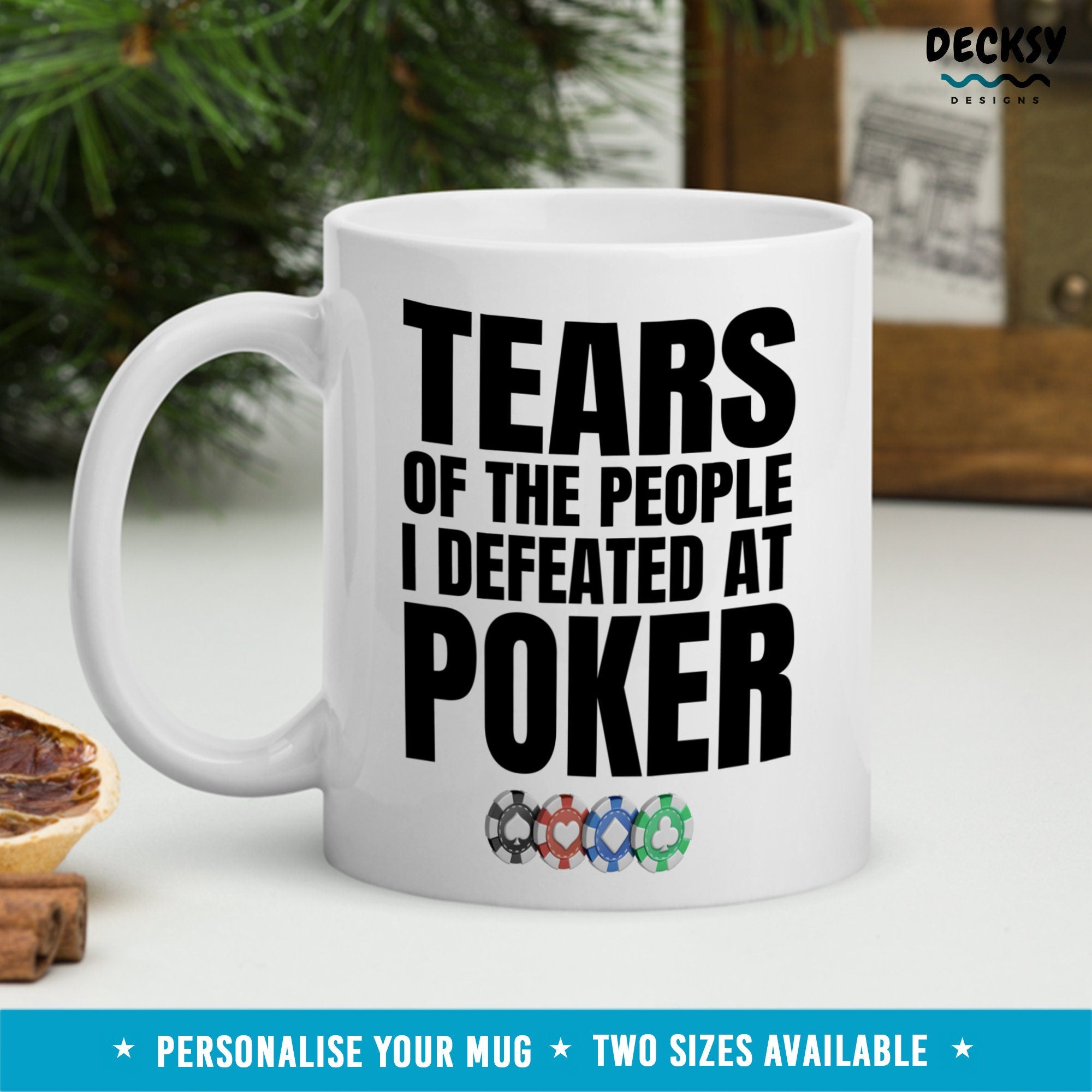 Poker Mug, Custom Poker Player Gifts, Gambling Gift, Card Player Coffee Mug, Poker Gift For Dad, Poker Friend Gift, Gambler Mug, Casino Mug Mugs by DecksyDesigns