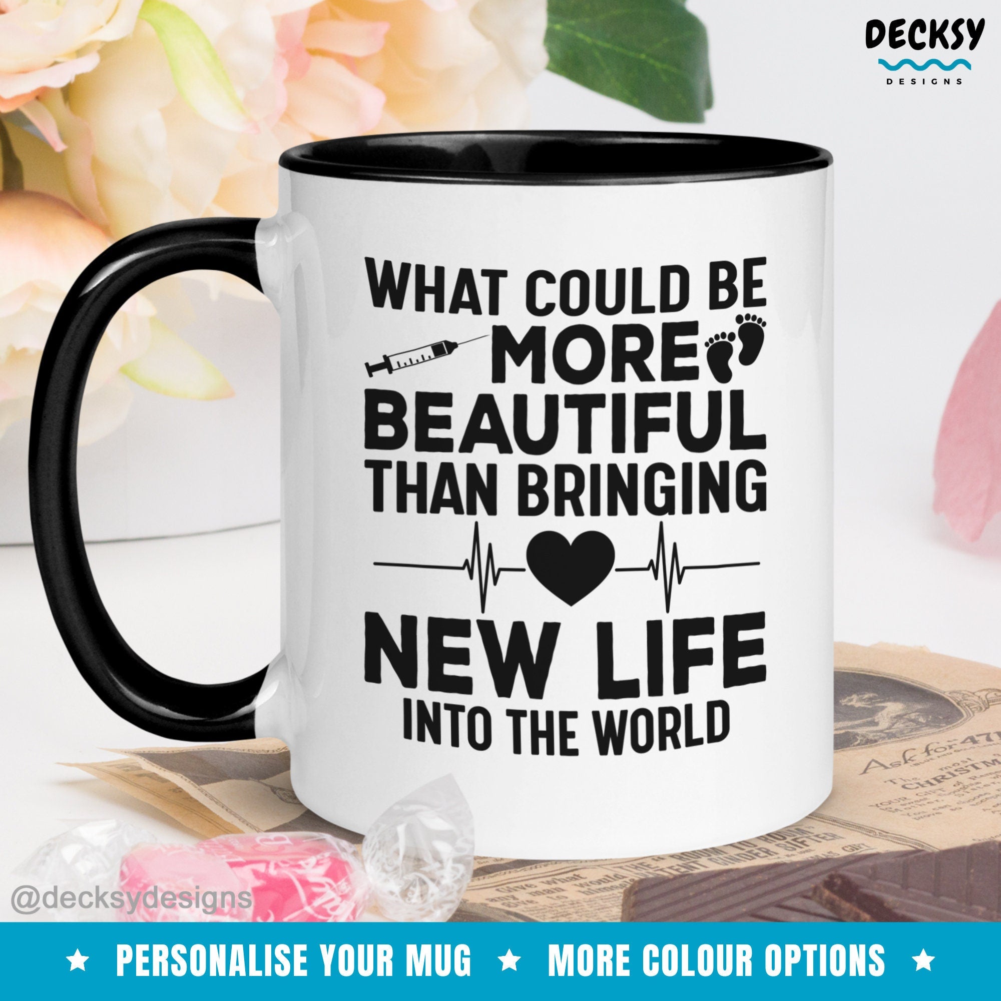 Obgyn Thank You Gift, Fertility Nurse Mug, Gynecologist Mugs, Ivf Gift, Labour & Delivery Obstetrician Mug, Custom Midwife Appreciation Gift Mugs by DecksyDesigns