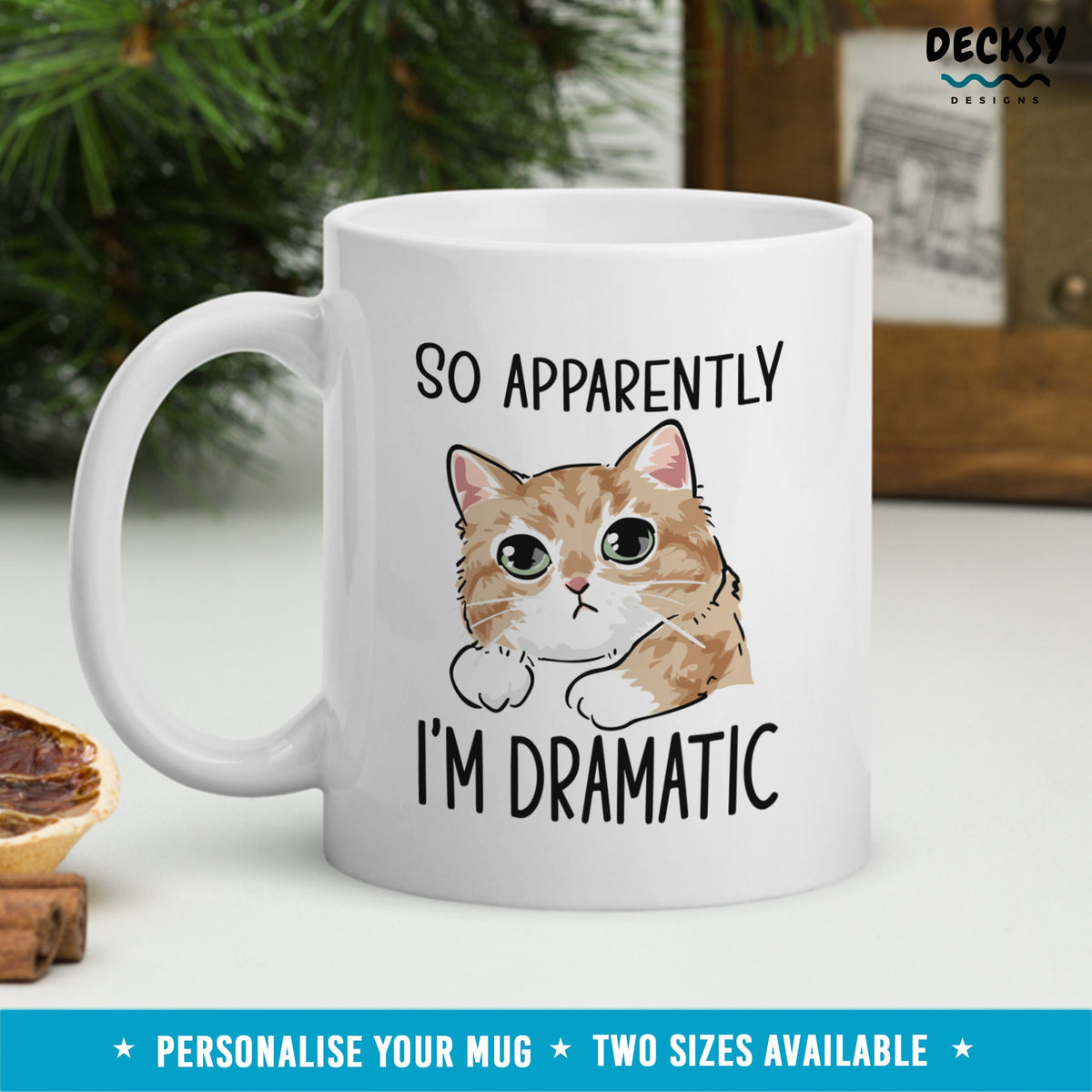 Dramatic Cat Mug, Cat Owner Gift, Funny Cat Mug, Custom Cat Mom Mug, Personalised Cat Coffee Mug, Dramatic Person Gift, Drama Teacher Gift Mugs by DecksyDesigns